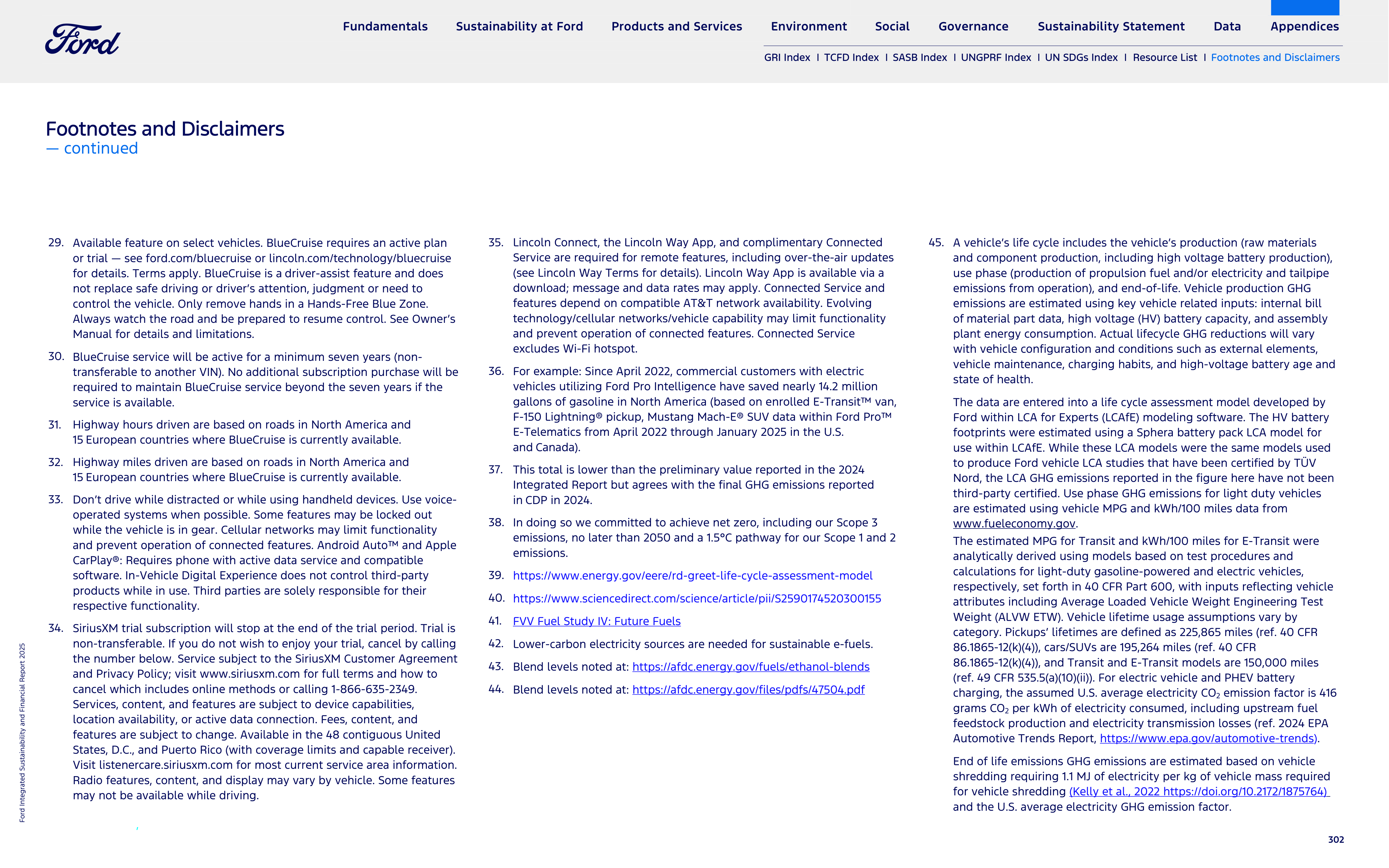 Ford Integrated Sustainability and Financial Report — page 302