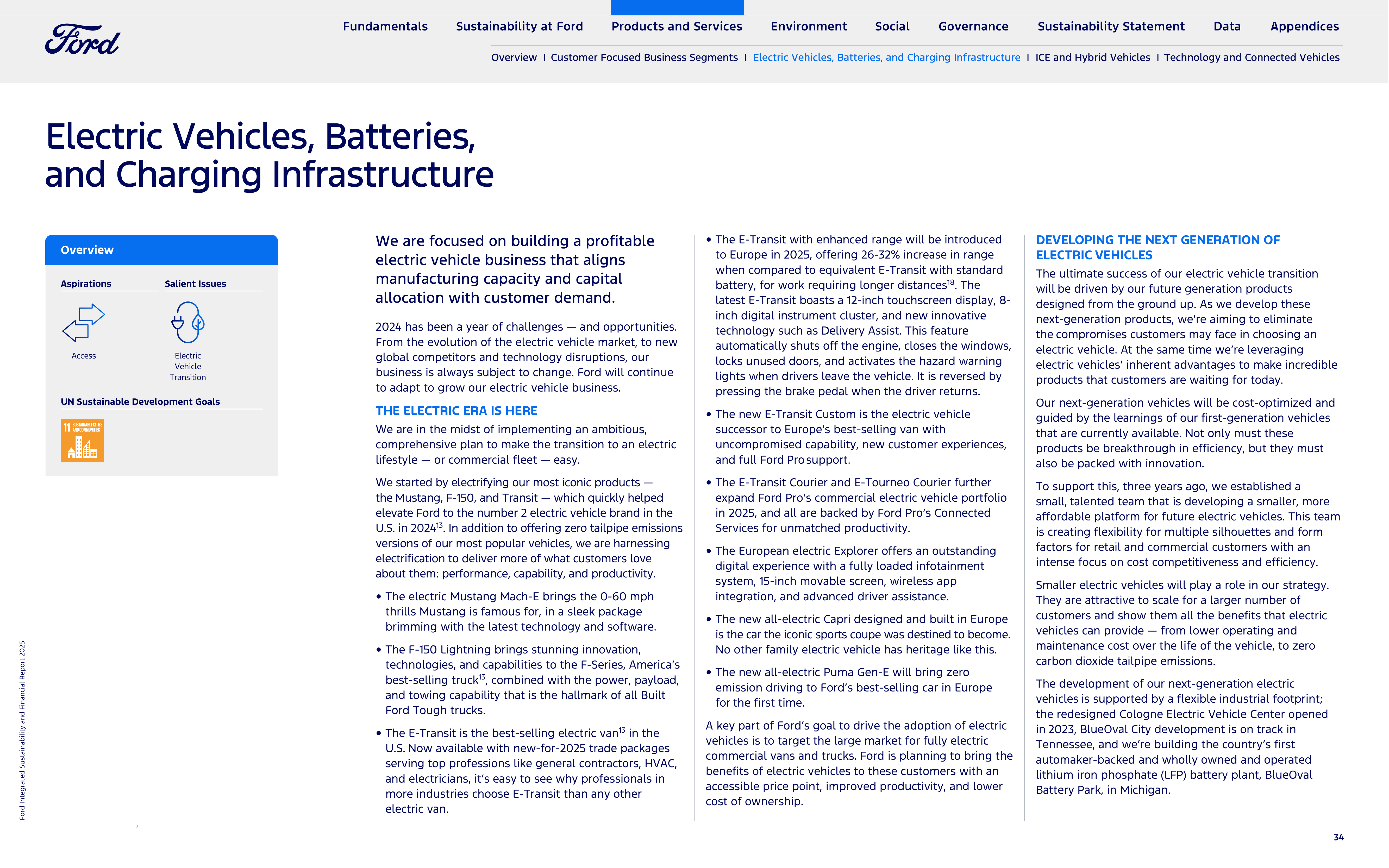 Ford Integrated Sustainability and Financial Report — page 34
