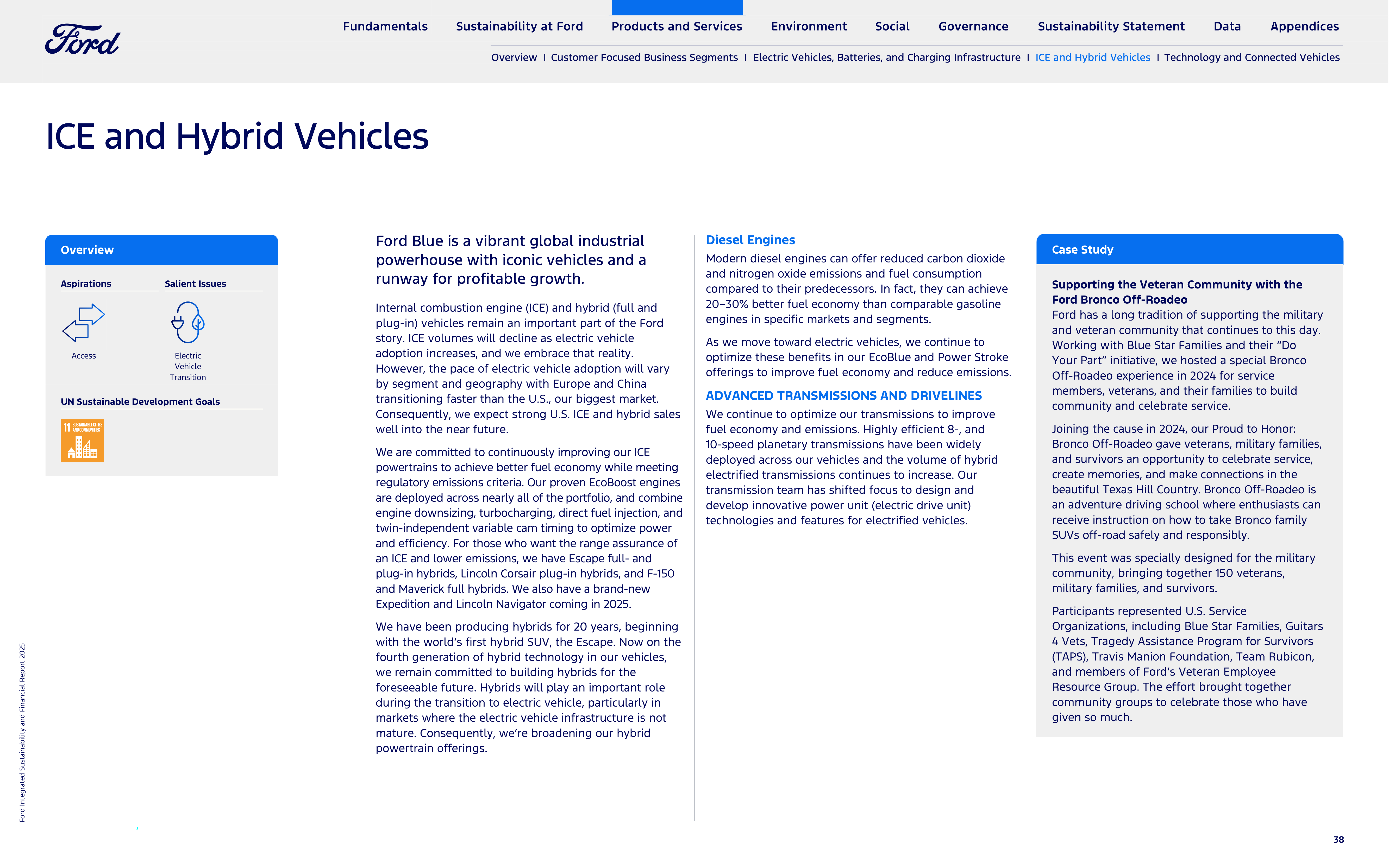 Ford Integrated Sustainability and Financial Report — page 38