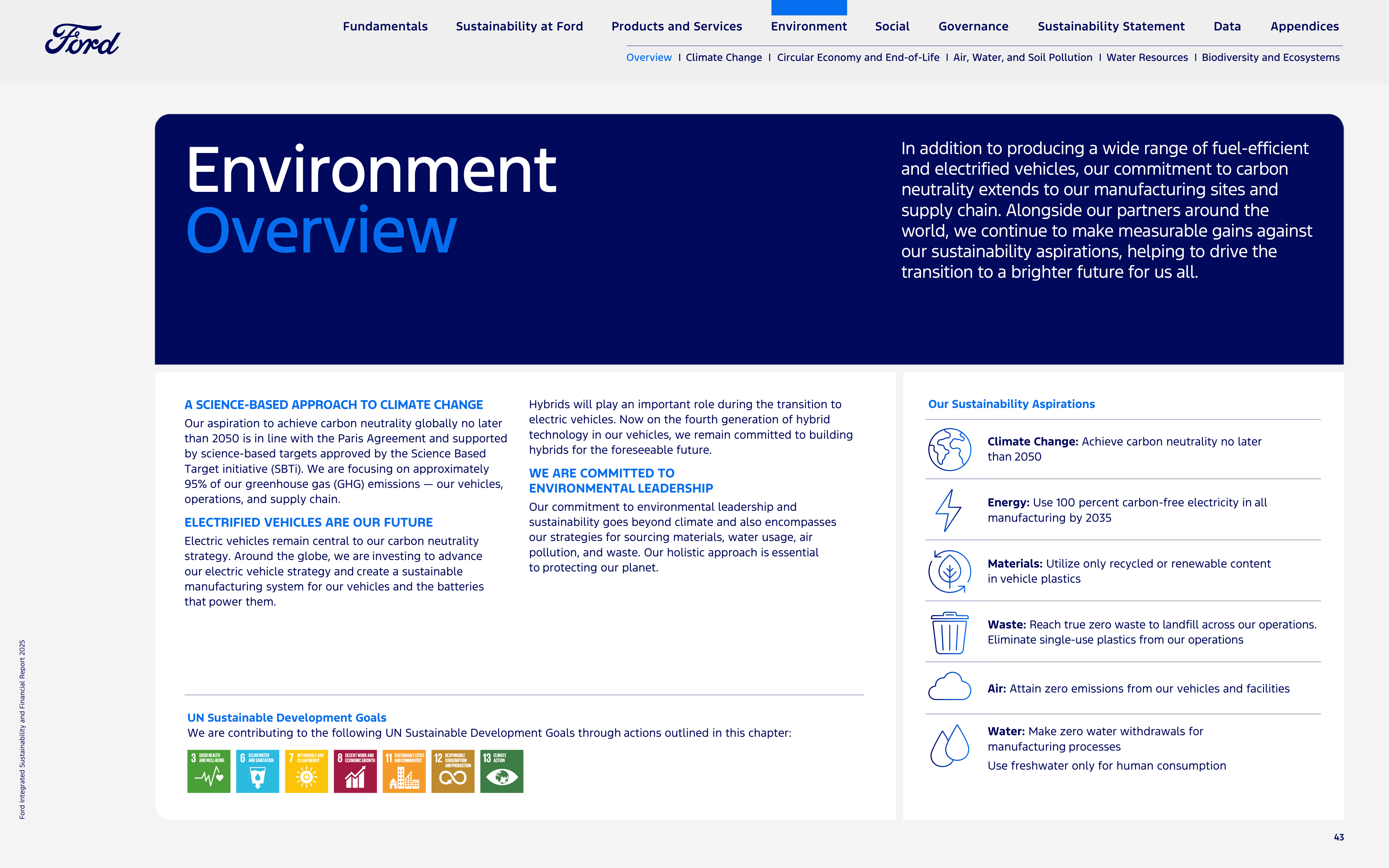 Ford Integrated Sustainability and Financial Report — page 43