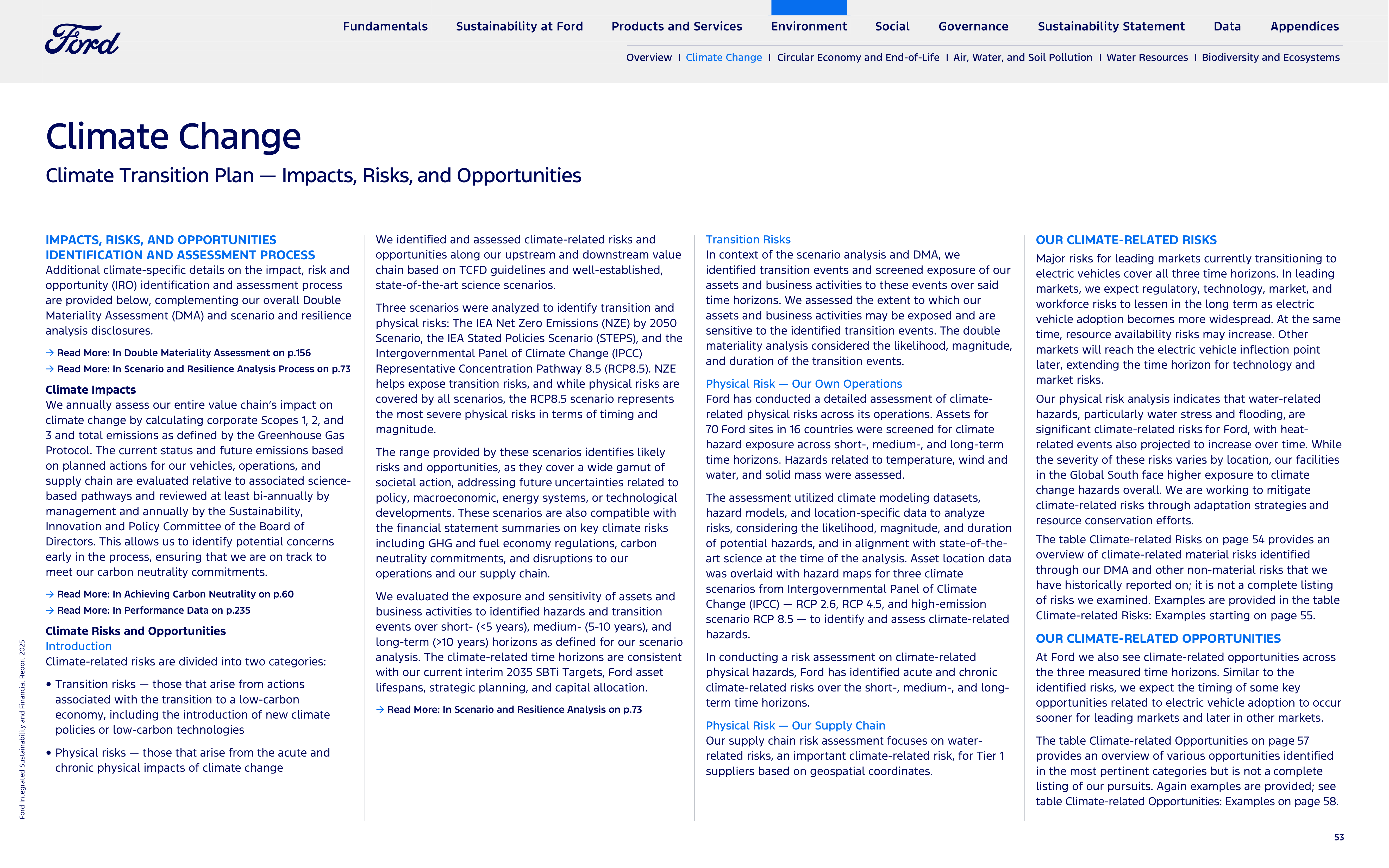 Ford Integrated Sustainability and Financial Report — page 53