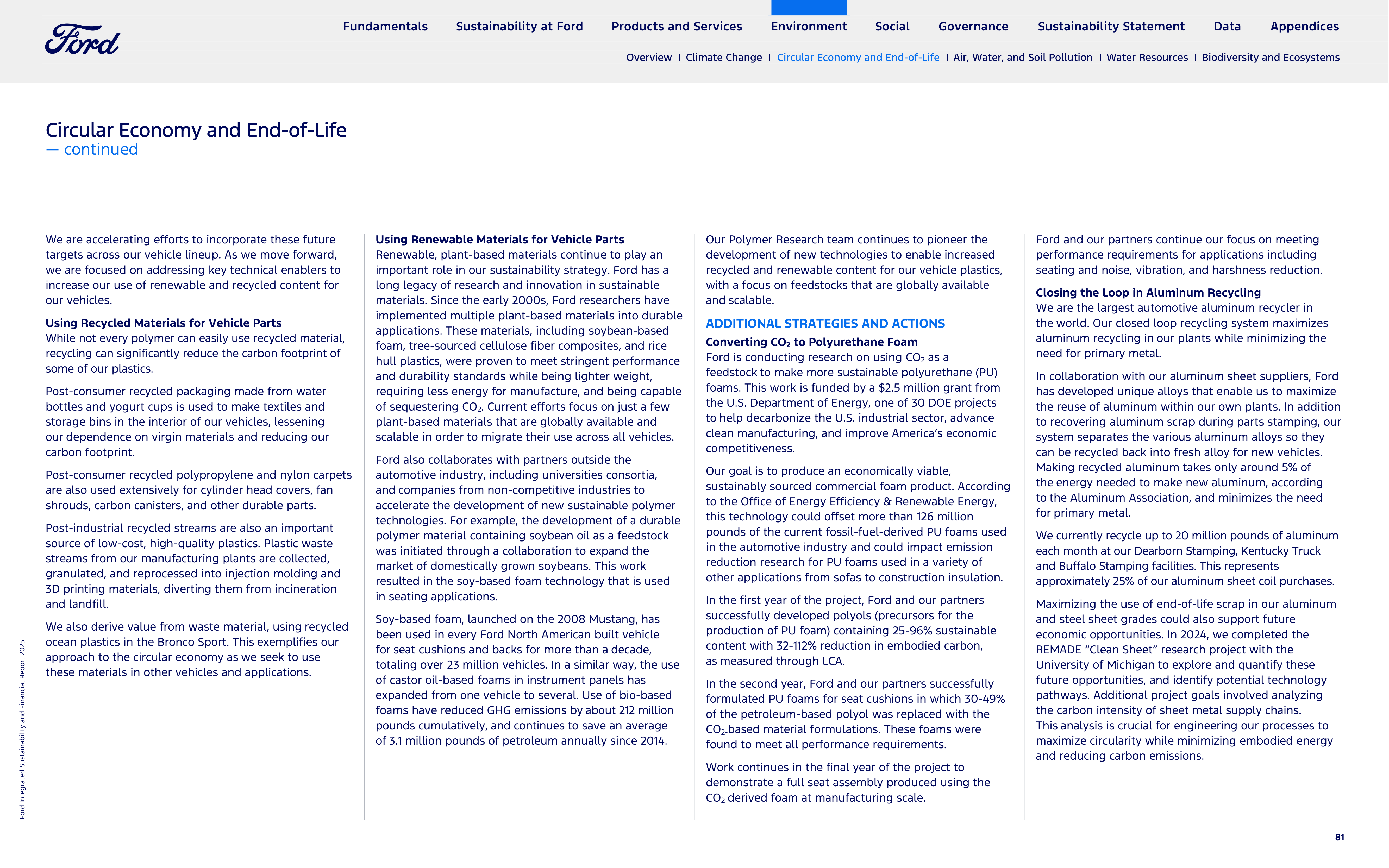 Ford Integrated Sustainability and Financial Report — page 81