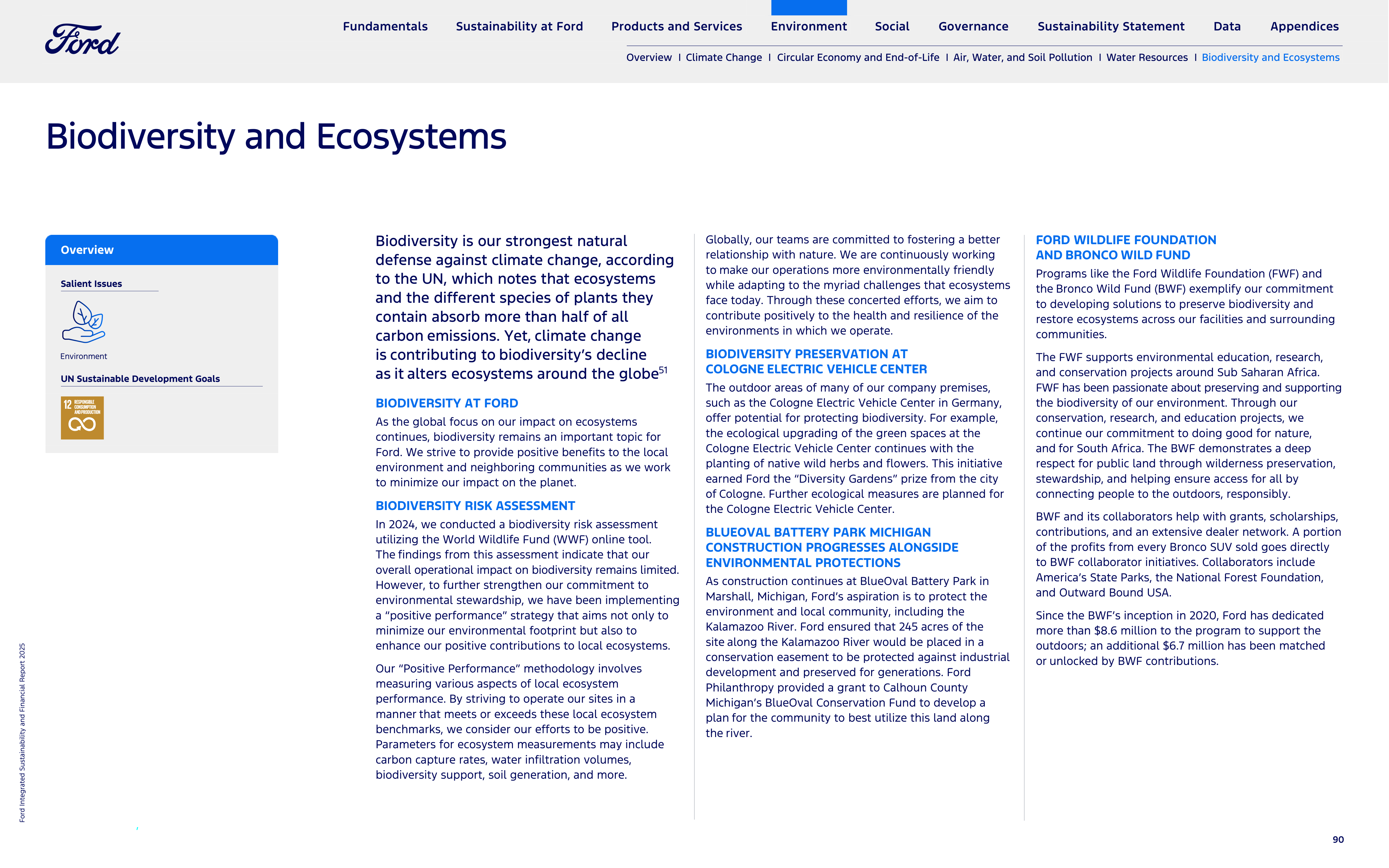 Ford Integrated Sustainability and Financial Report — page 90