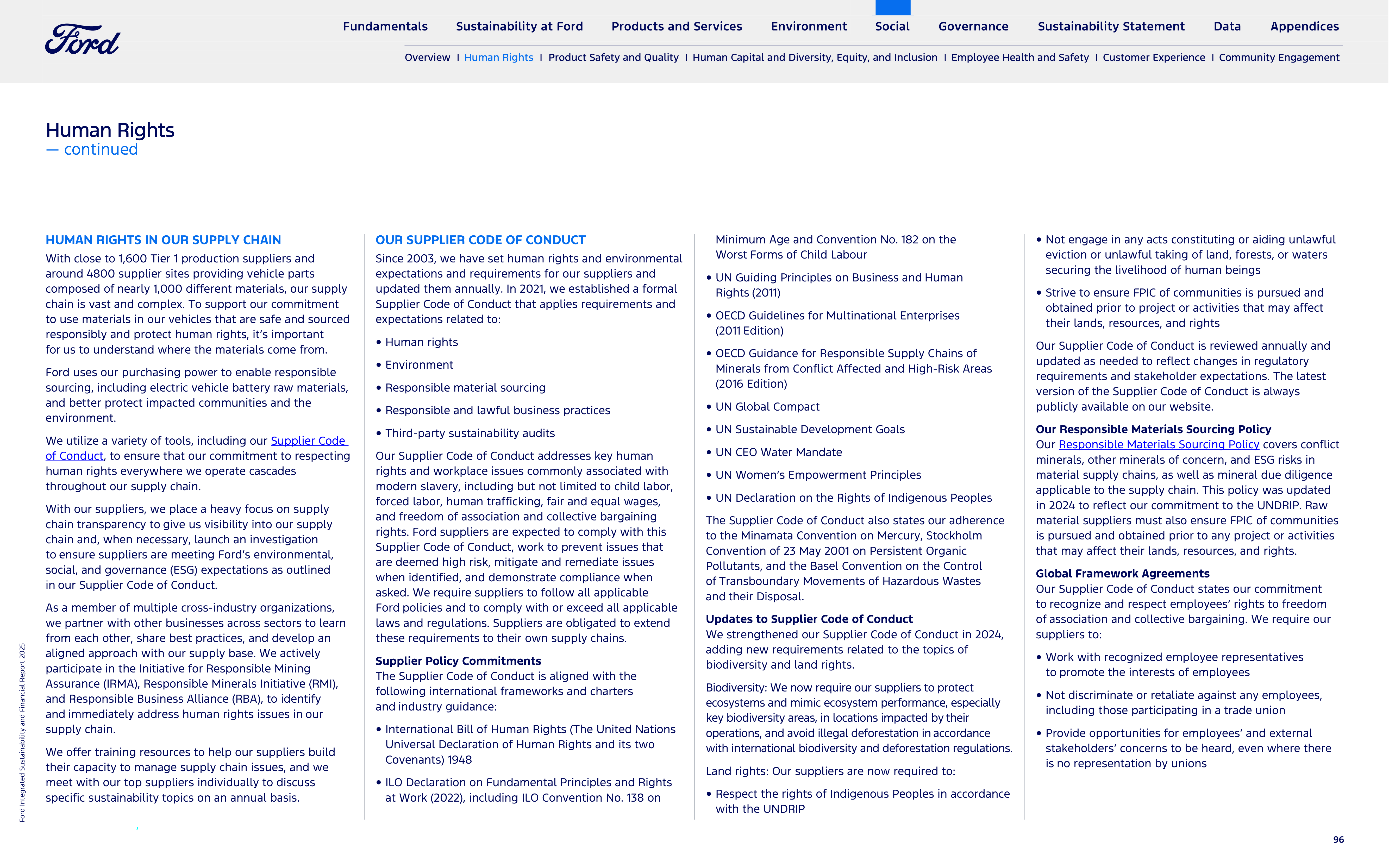 Ford Integrated Sustainability and Financial Report — page 96
