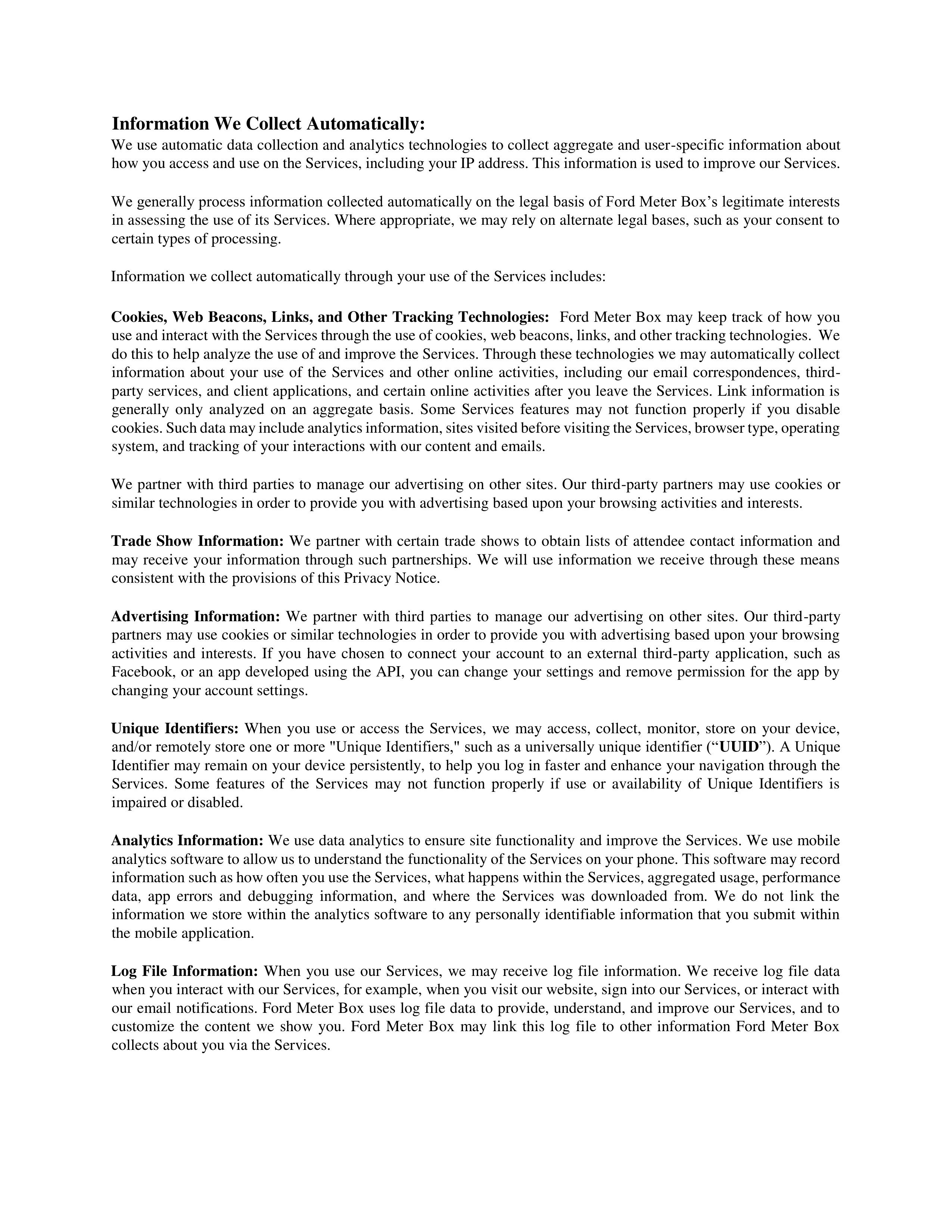 Ford Meter Box Privacy Notice — page 3