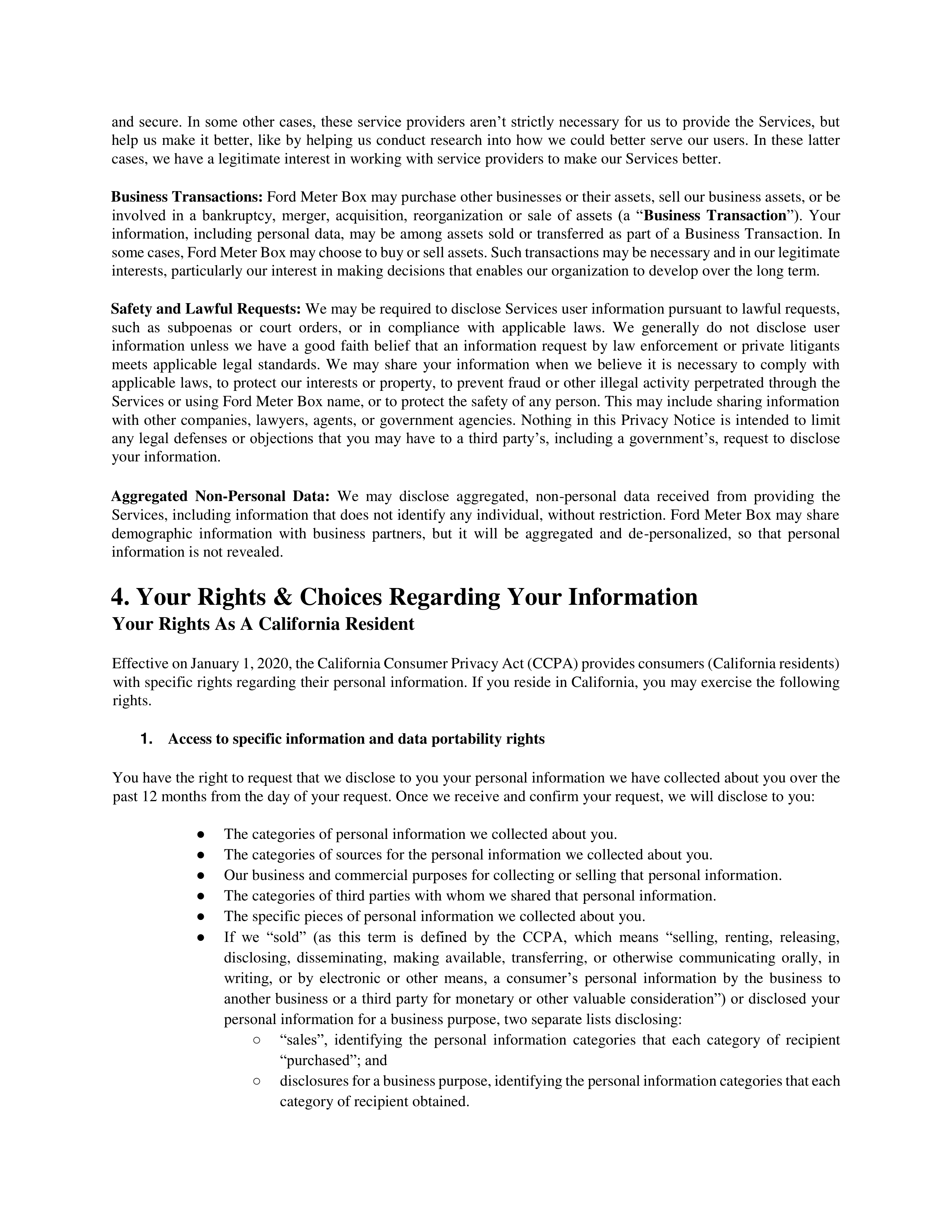 Ford Meter Box Privacy Notice — page 5