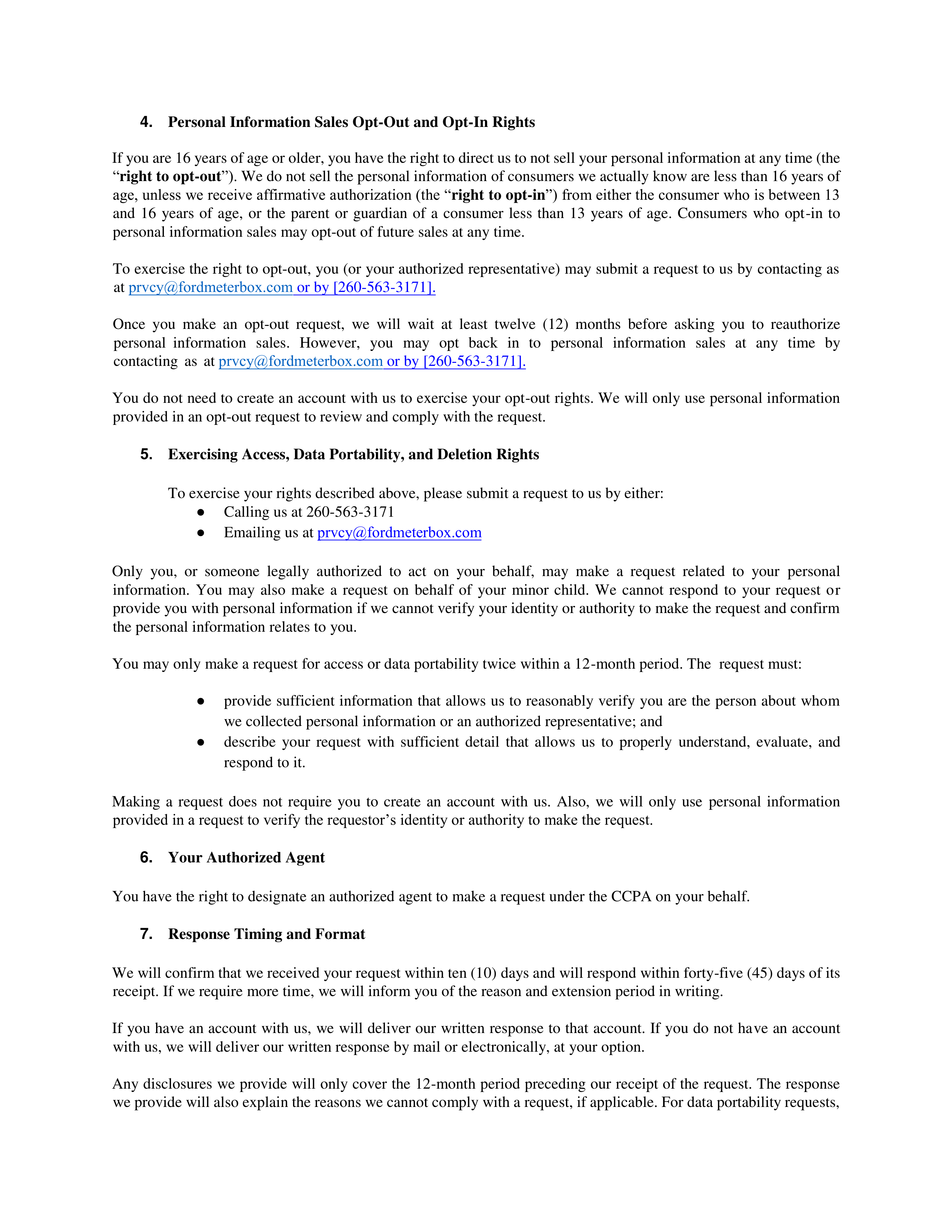 Ford Meter Box Privacy Notice — page 7