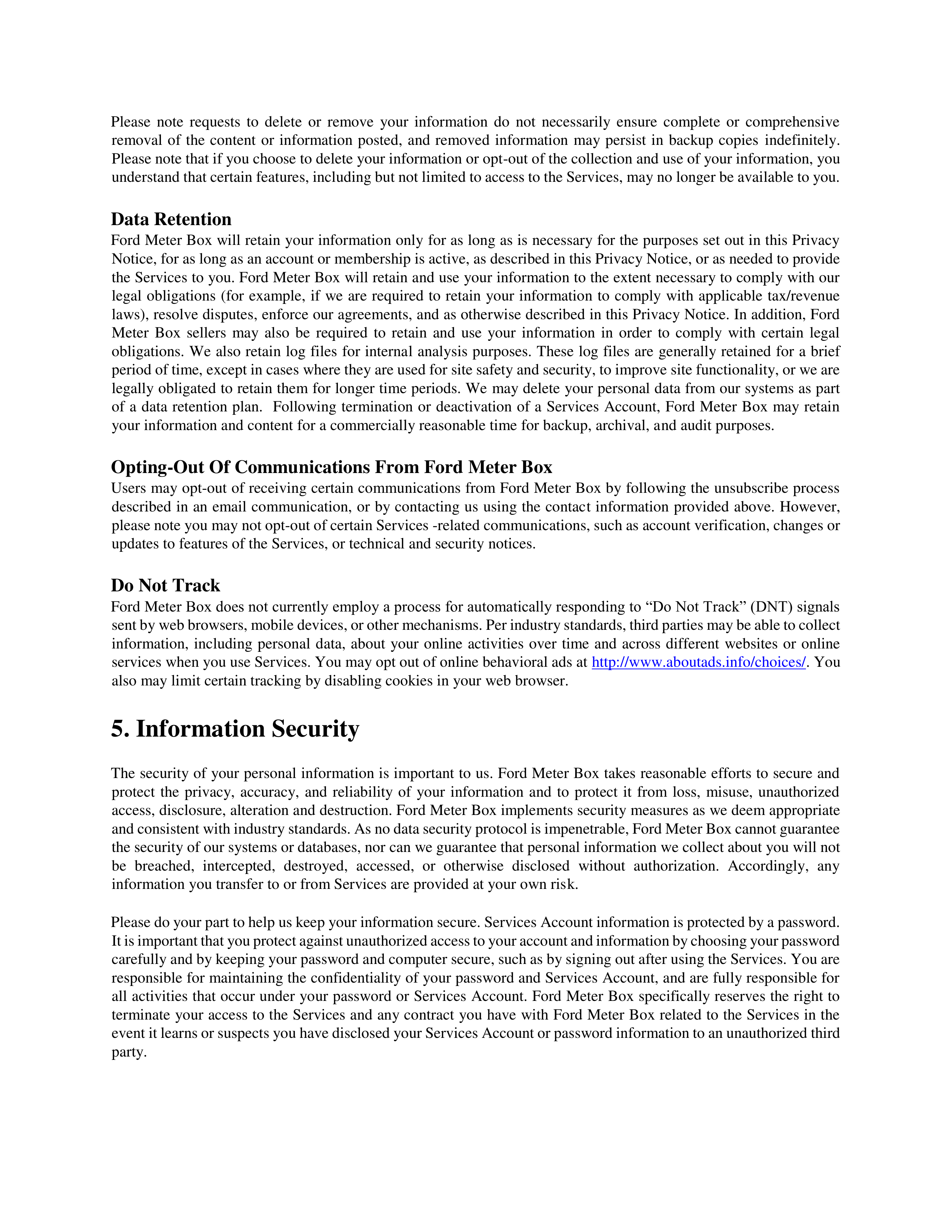 Ford Meter Box Privacy Notice — page 9