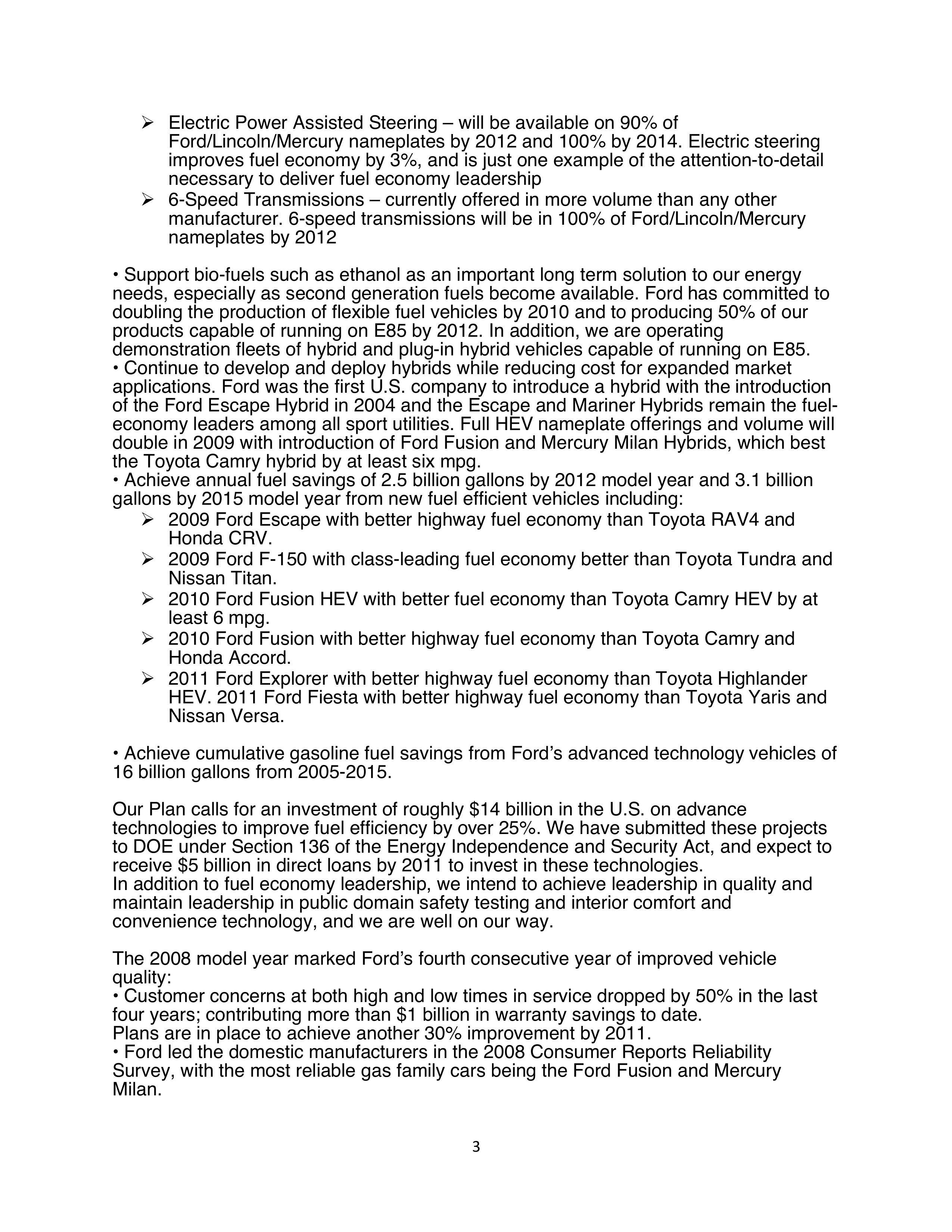 Ford Motor Business Plan  — page 3