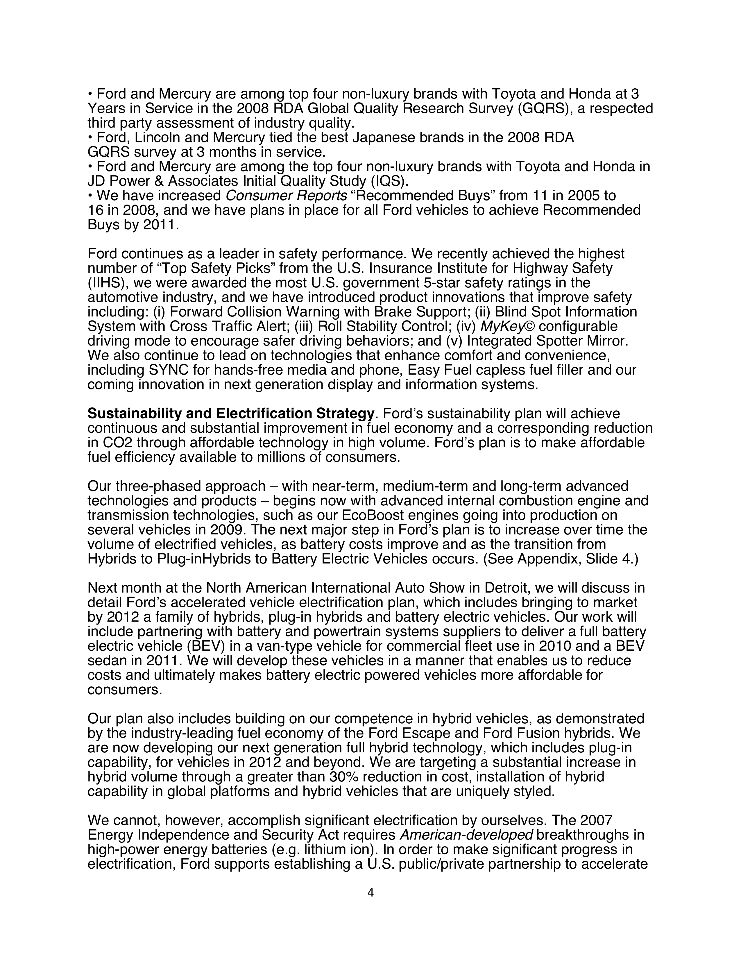 Ford Motor Business Plan  — page 4