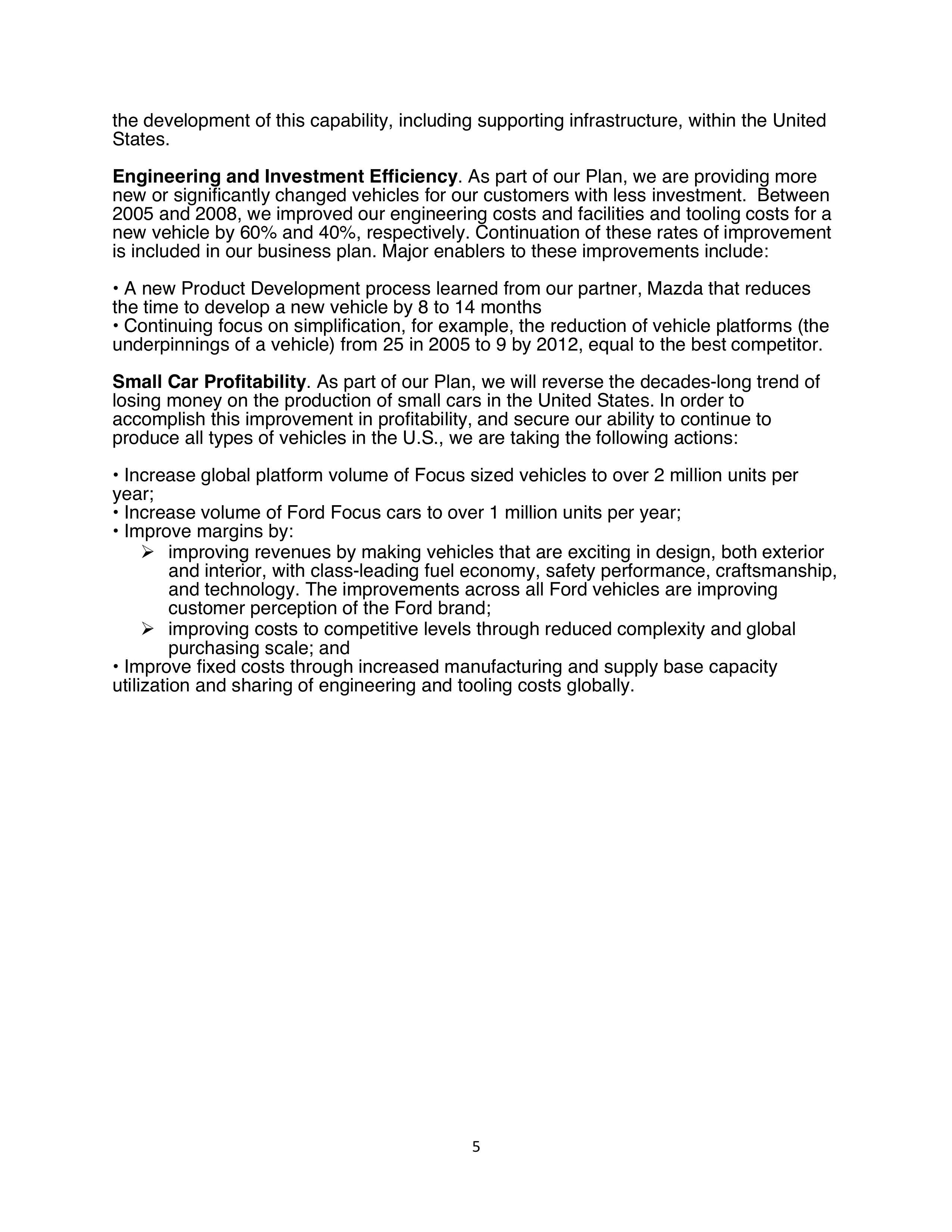 Ford Motor Business Plan  — page 5
