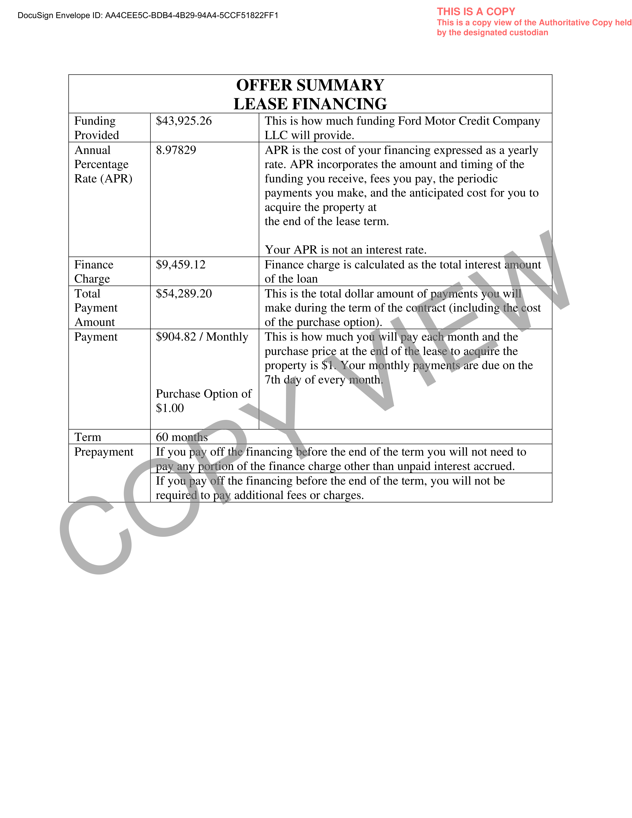 Ford Motor Company MASTER EQUIPMENT LEASE PURCHASE AGREEMENT — page 13