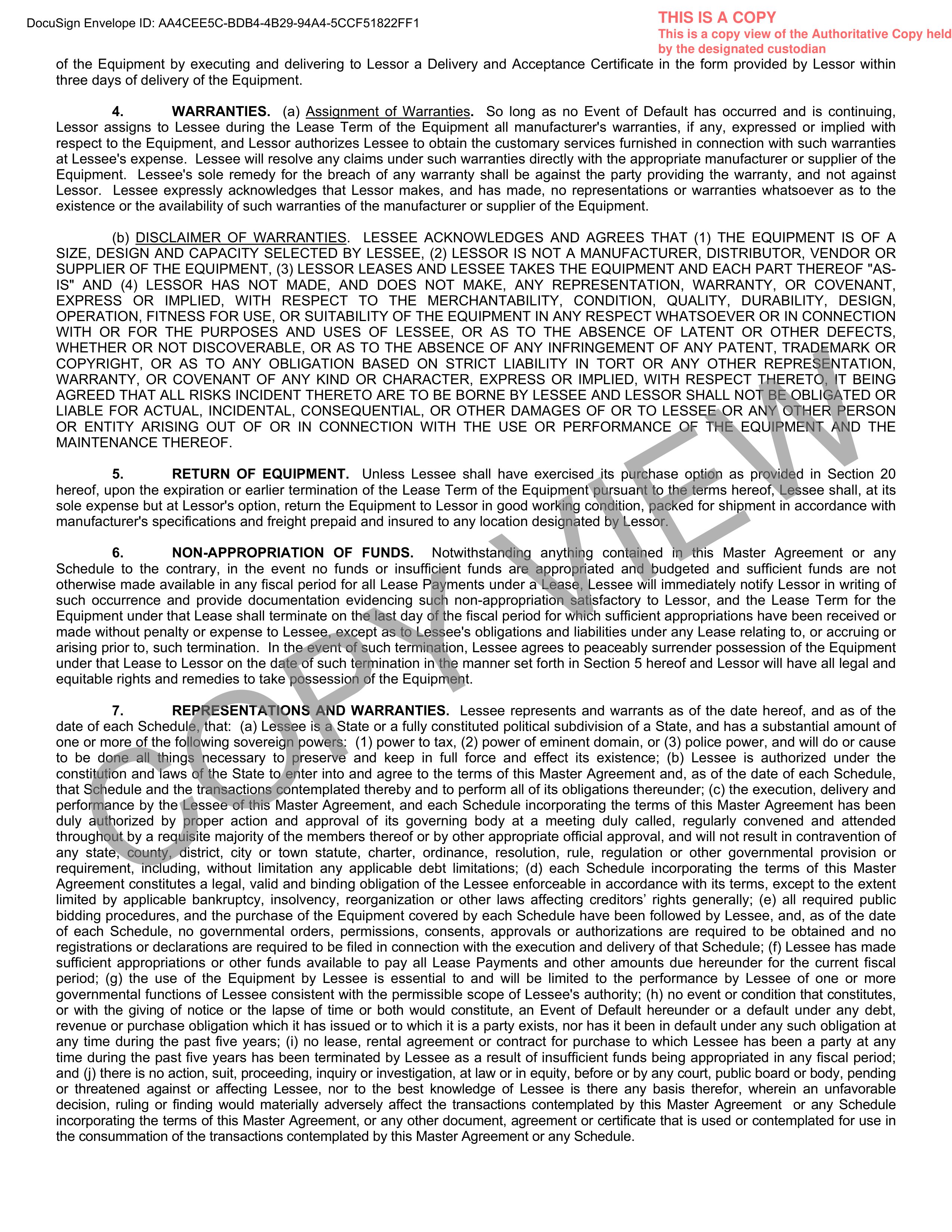 Ford Motor Company MASTER EQUIPMENT LEASE PURCHASE AGREEMENT — page 2