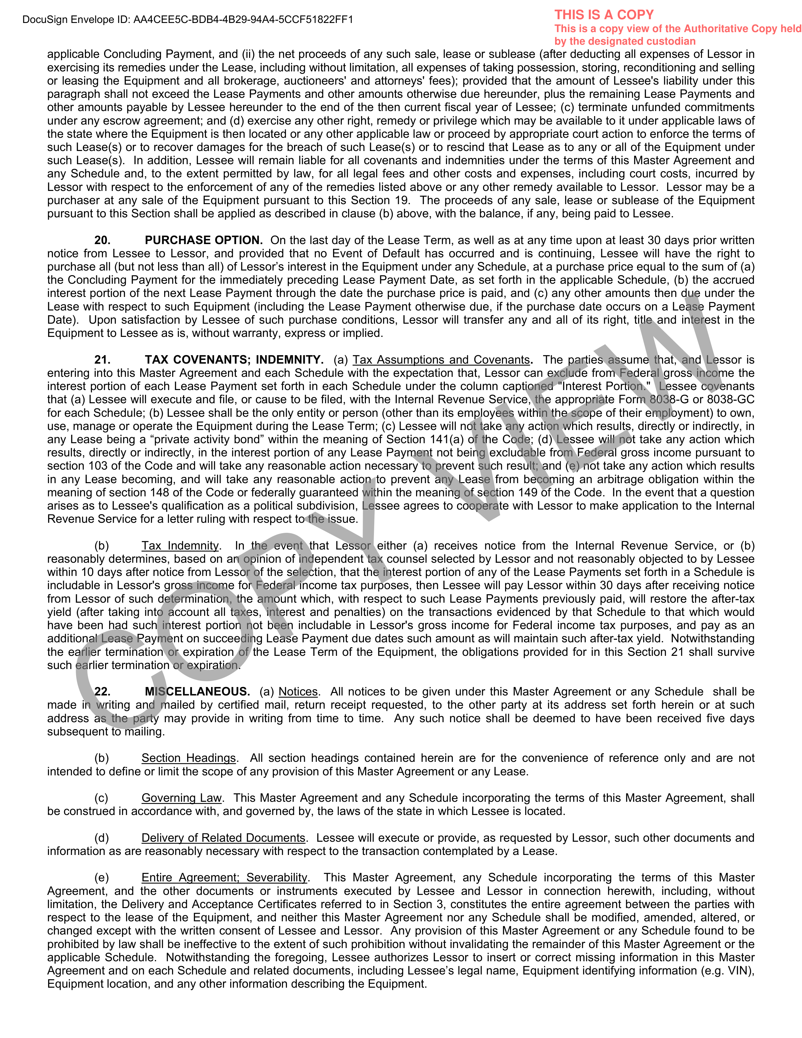 Ford Motor Company MASTER EQUIPMENT LEASE PURCHASE AGREEMENT — page 5