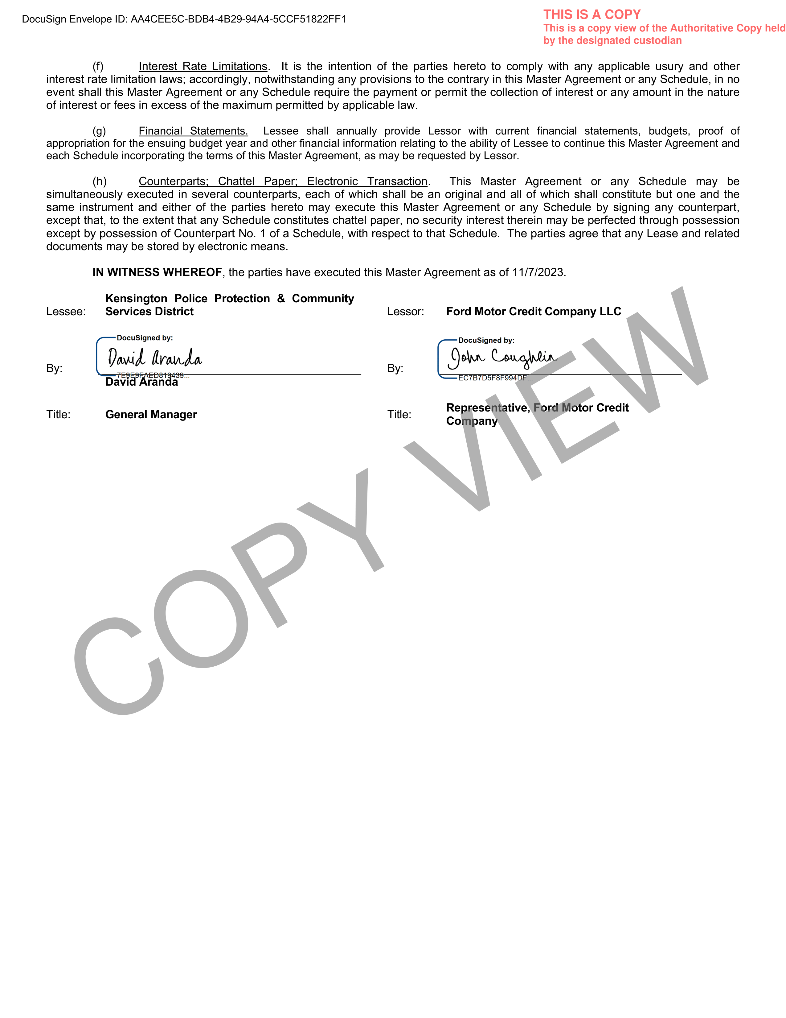 Ford Motor Company MASTER EQUIPMENT LEASE PURCHASE AGREEMENT — page 6