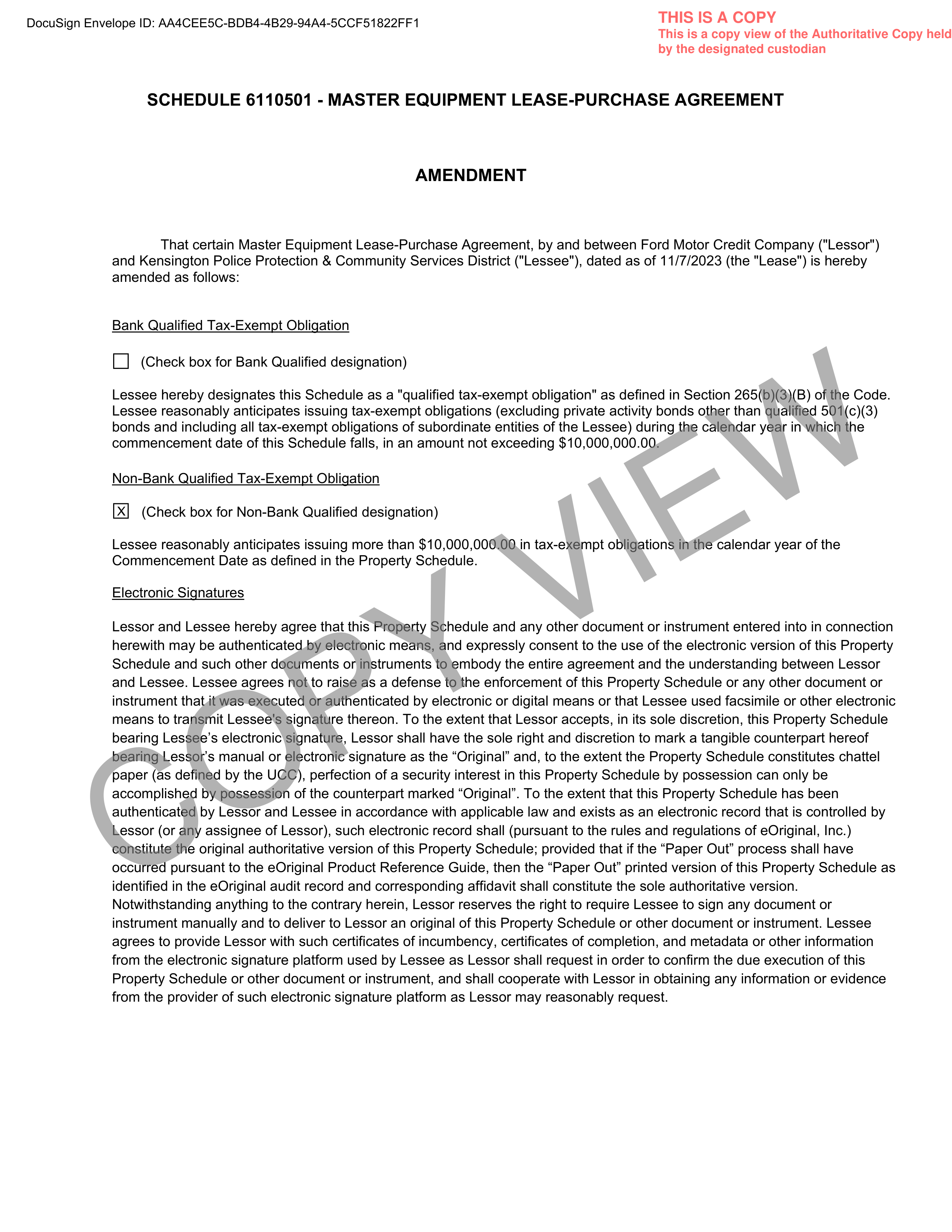 Ford Motor Company MASTER EQUIPMENT LEASE PURCHASE AGREEMENT — page 7