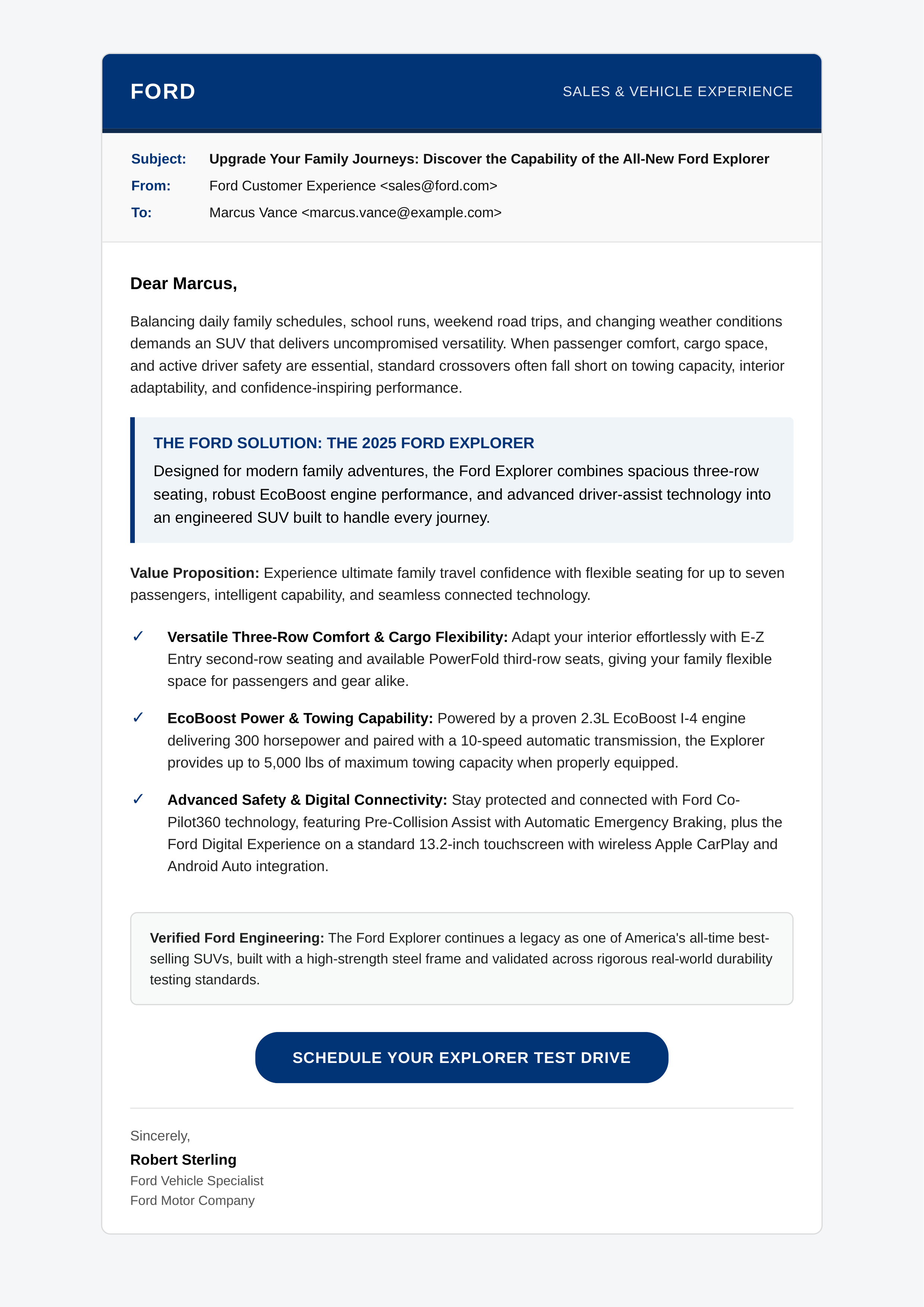 Ford Sales Email — page 1