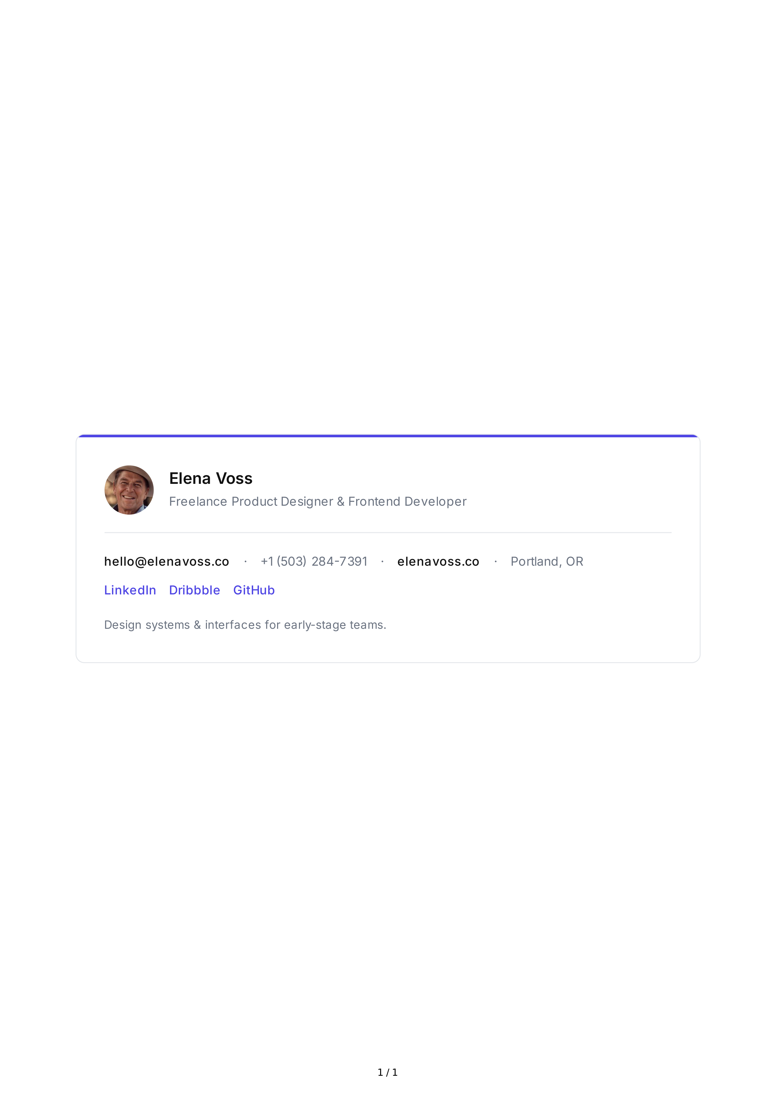 Freelancer Email Signature — page 1
