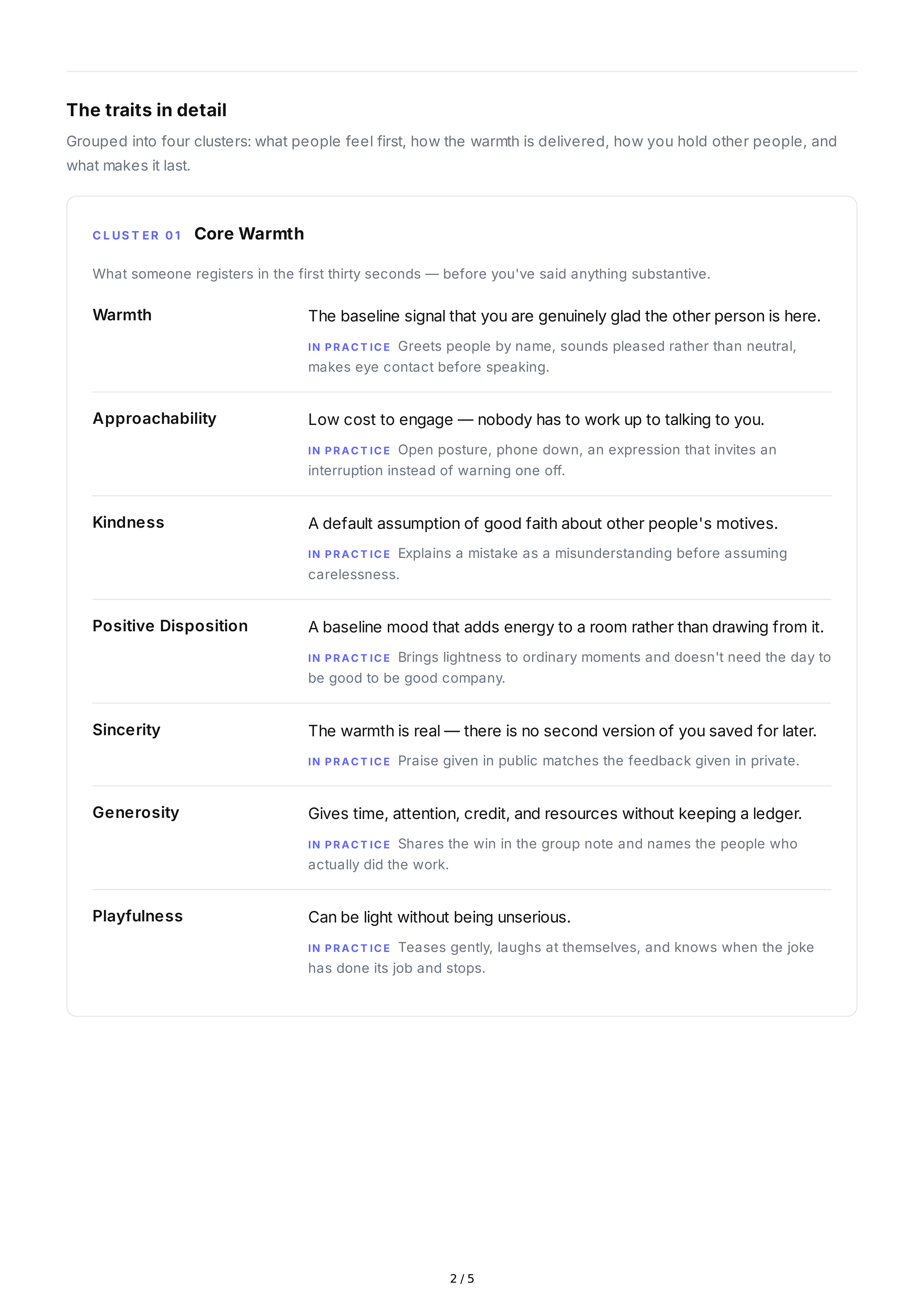 Friendliness Personality Traits — page 2