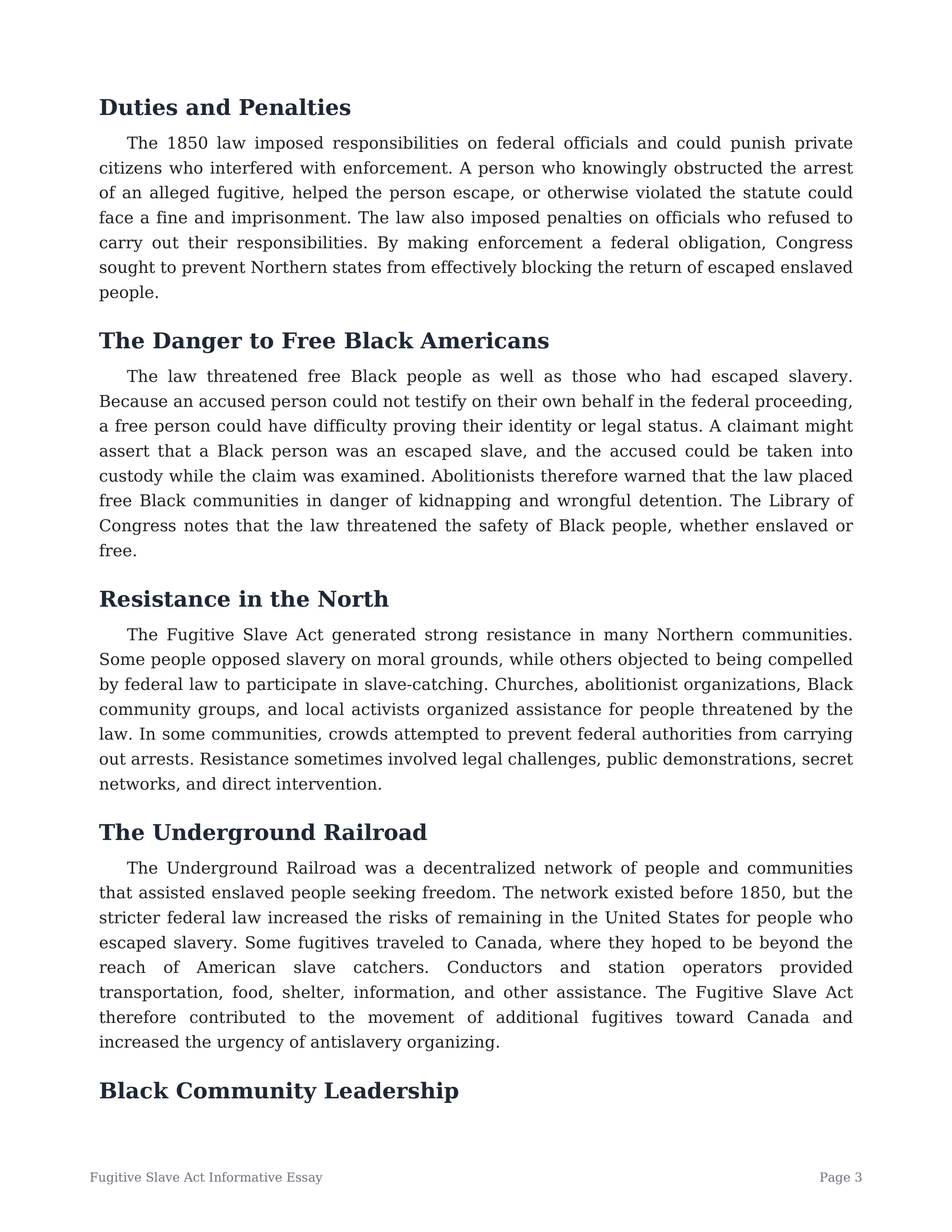Fugitive Slave Act Informative Essay — page 3