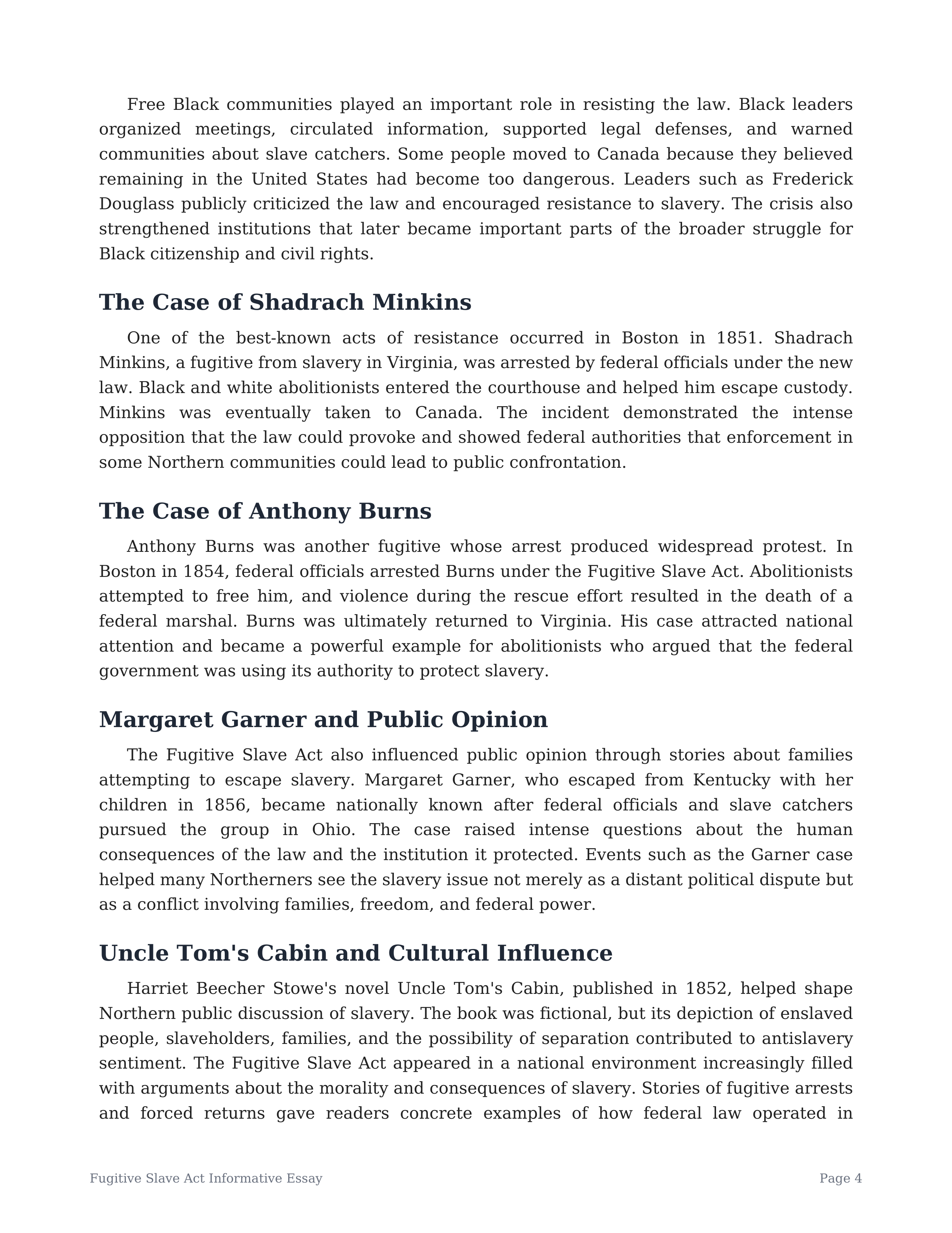 Fugitive Slave Act Informative Essay — page 4