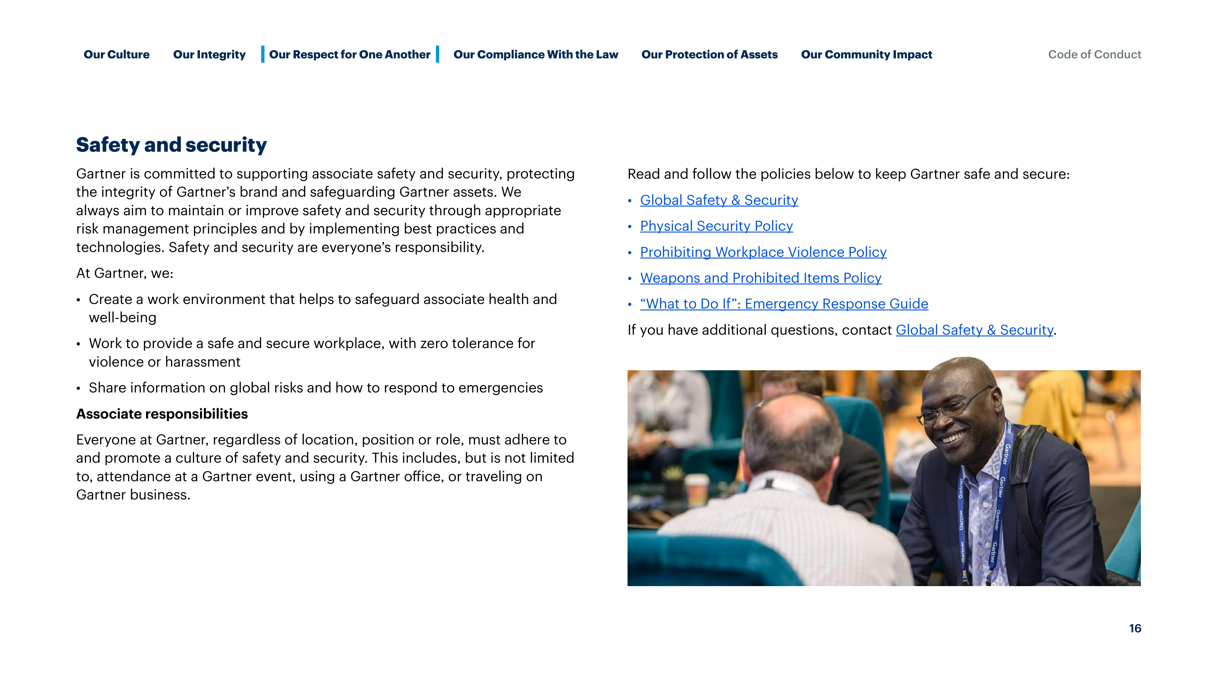 Gartner Global Code of Conduct Handbook — page 16