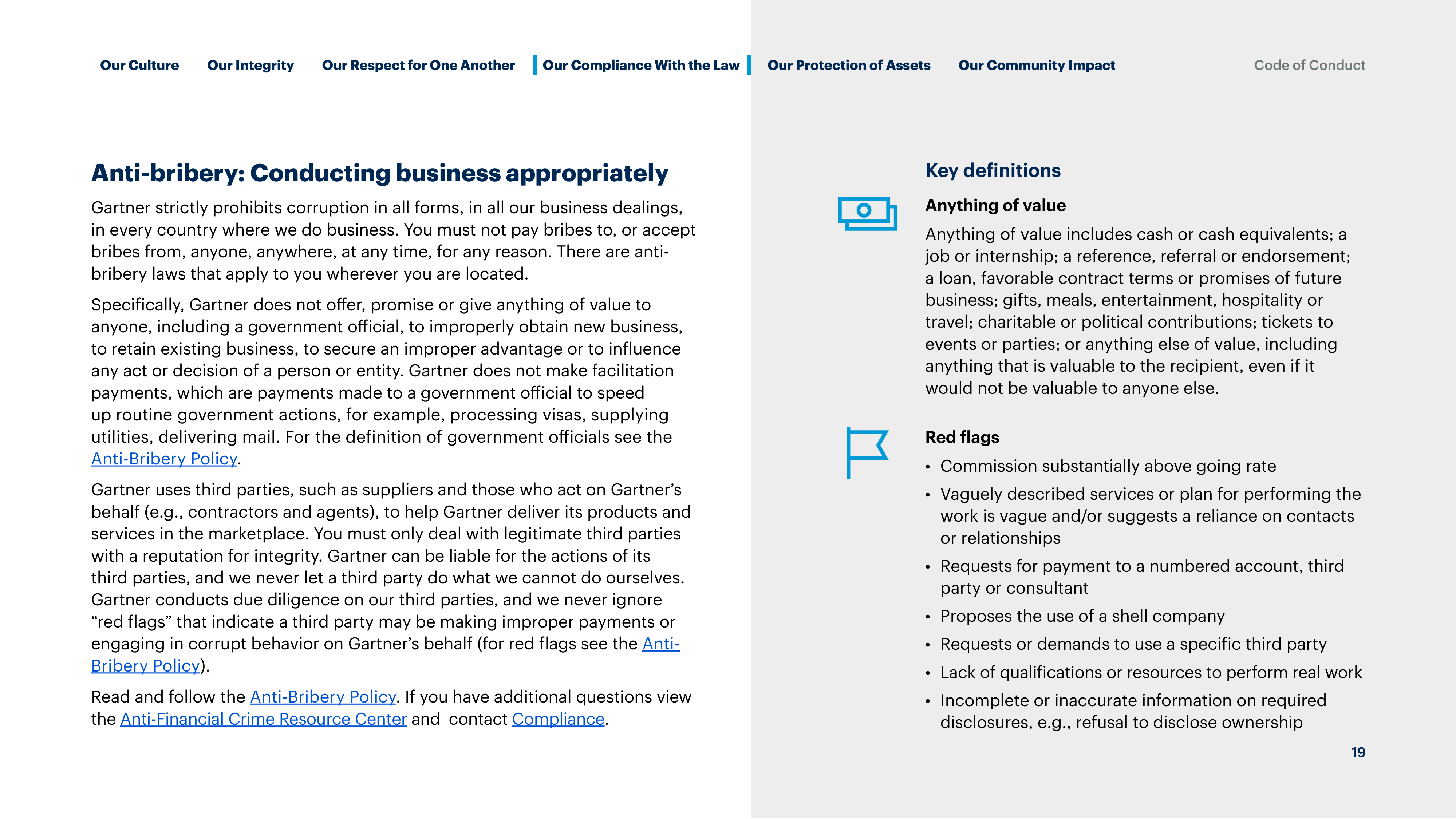 Gartner Global Code of Conduct Handbook — page 19