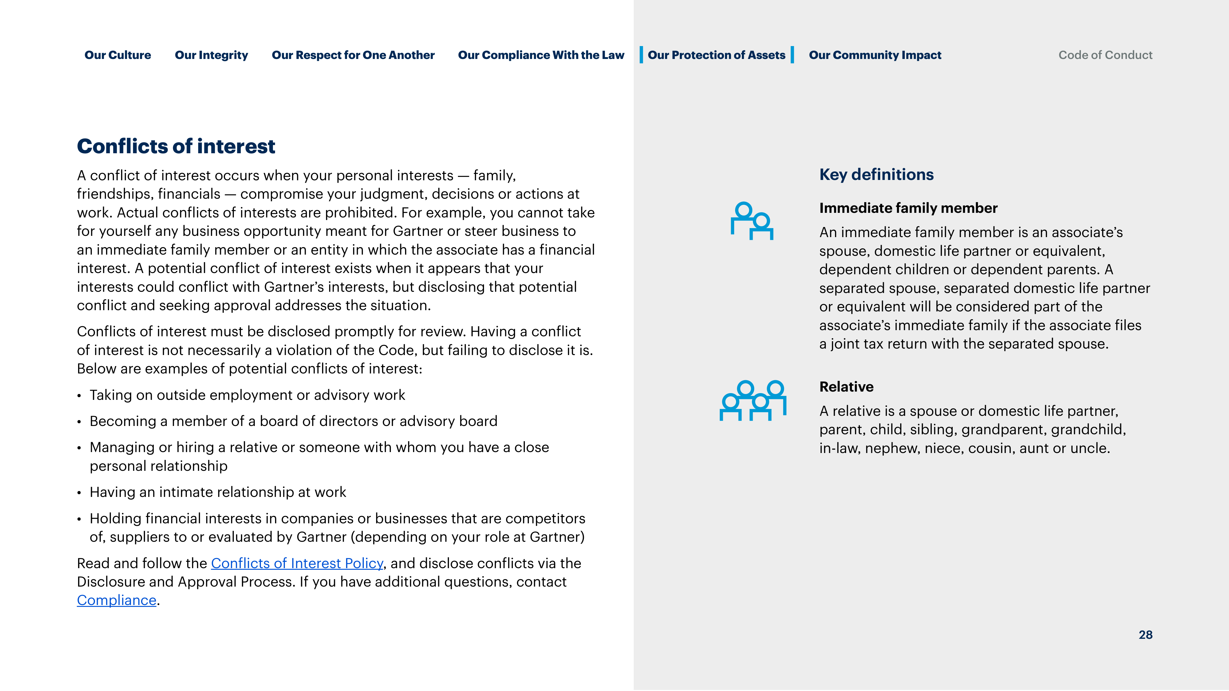 Gartner Global Code of Conduct Handbook — page 28