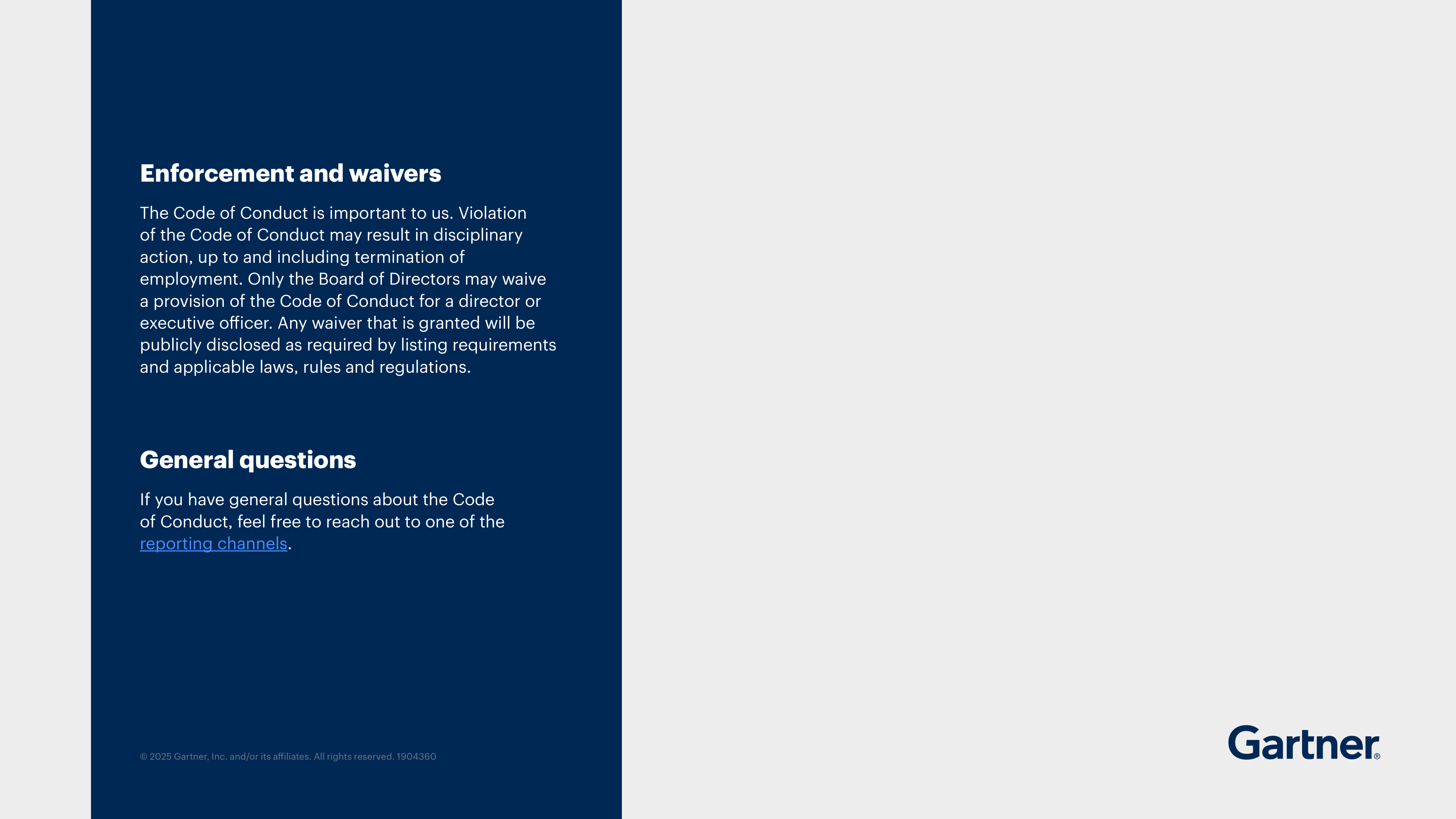 Gartner Global Code of Conduct Handbook — page 40