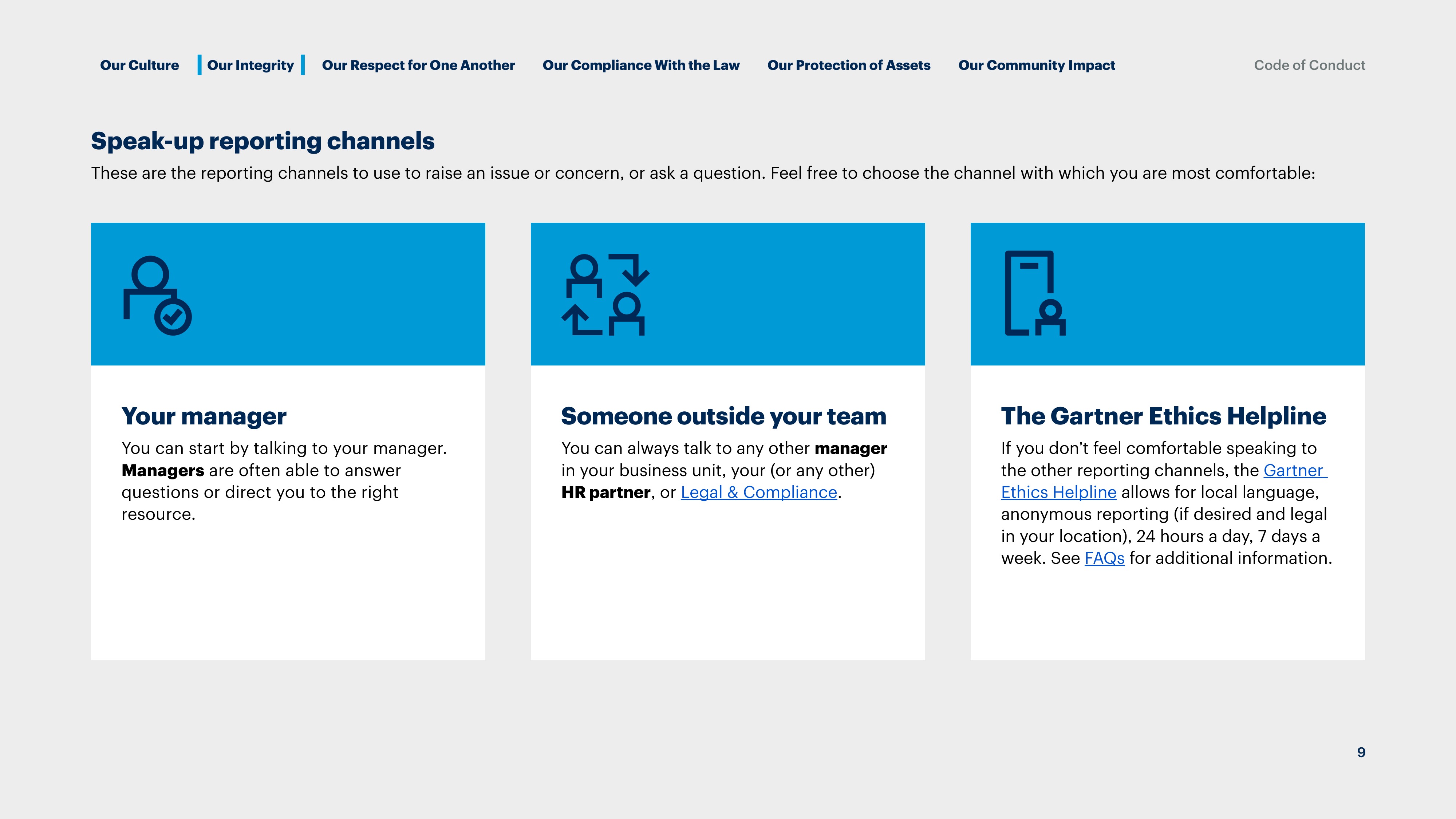 Gartner Global Code of Conduct Handbook — page 9