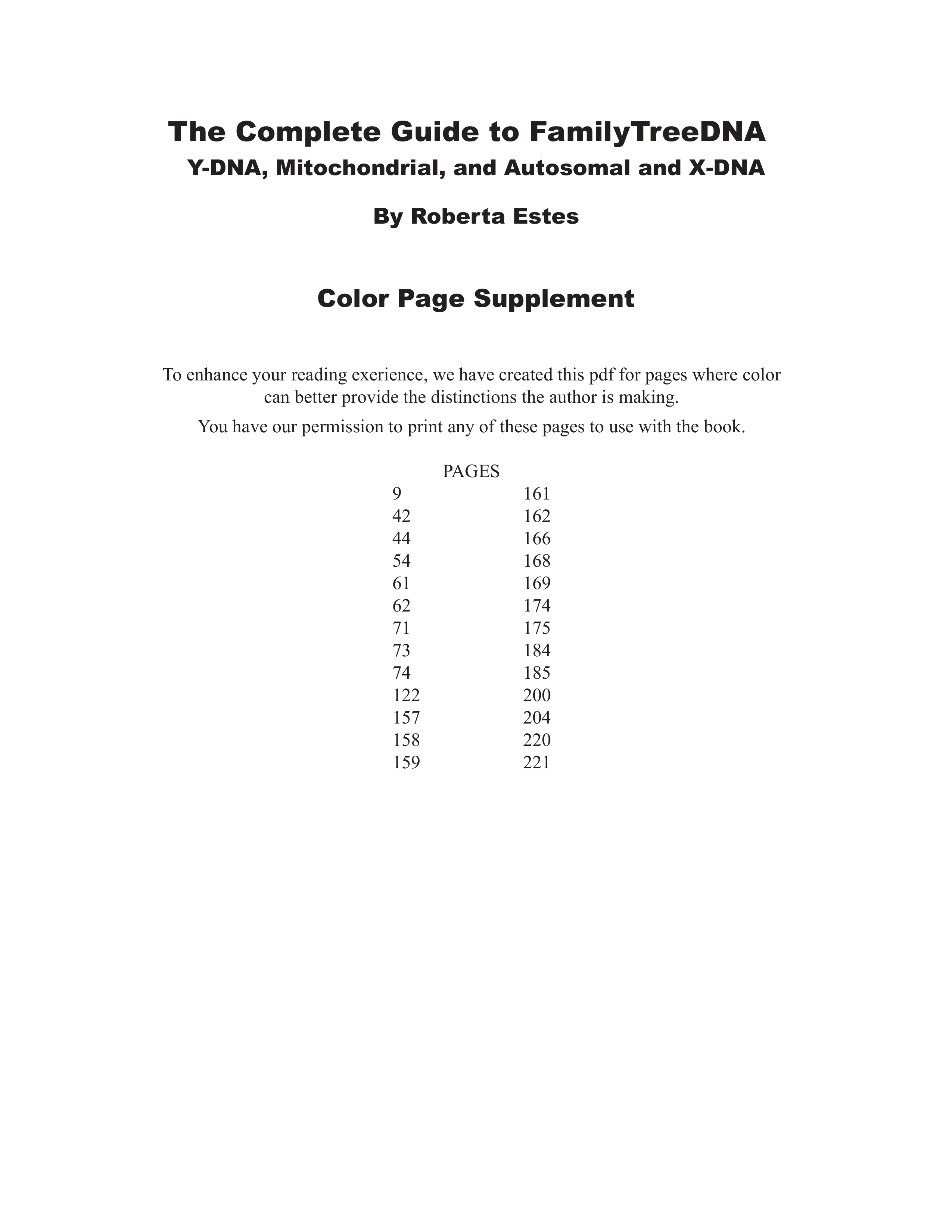 Genealogist Roberta Estes The Complete Guide to FamilyTreeDNA Biography — page 1