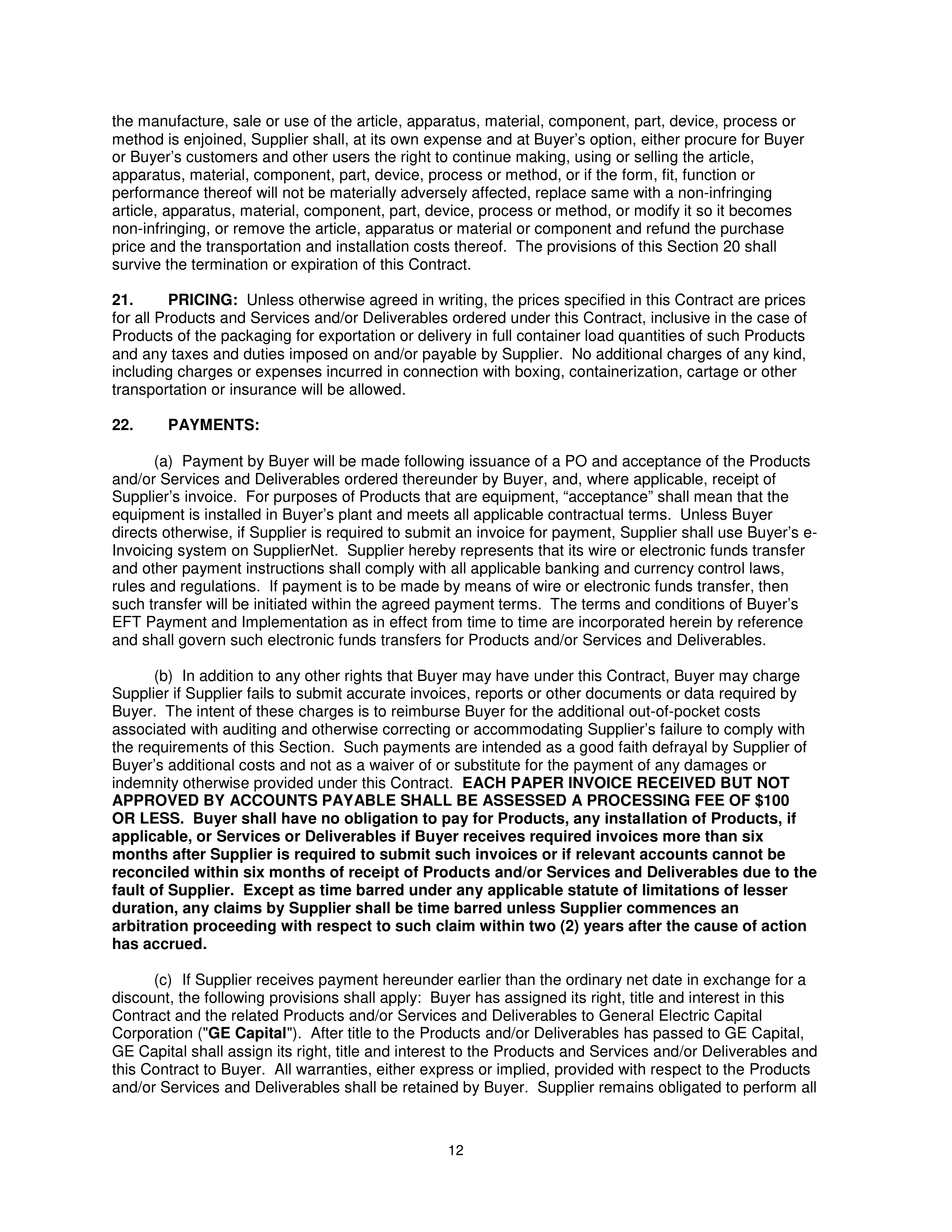 General Electric Company CONDITIONS OF PURCHASE — page 12