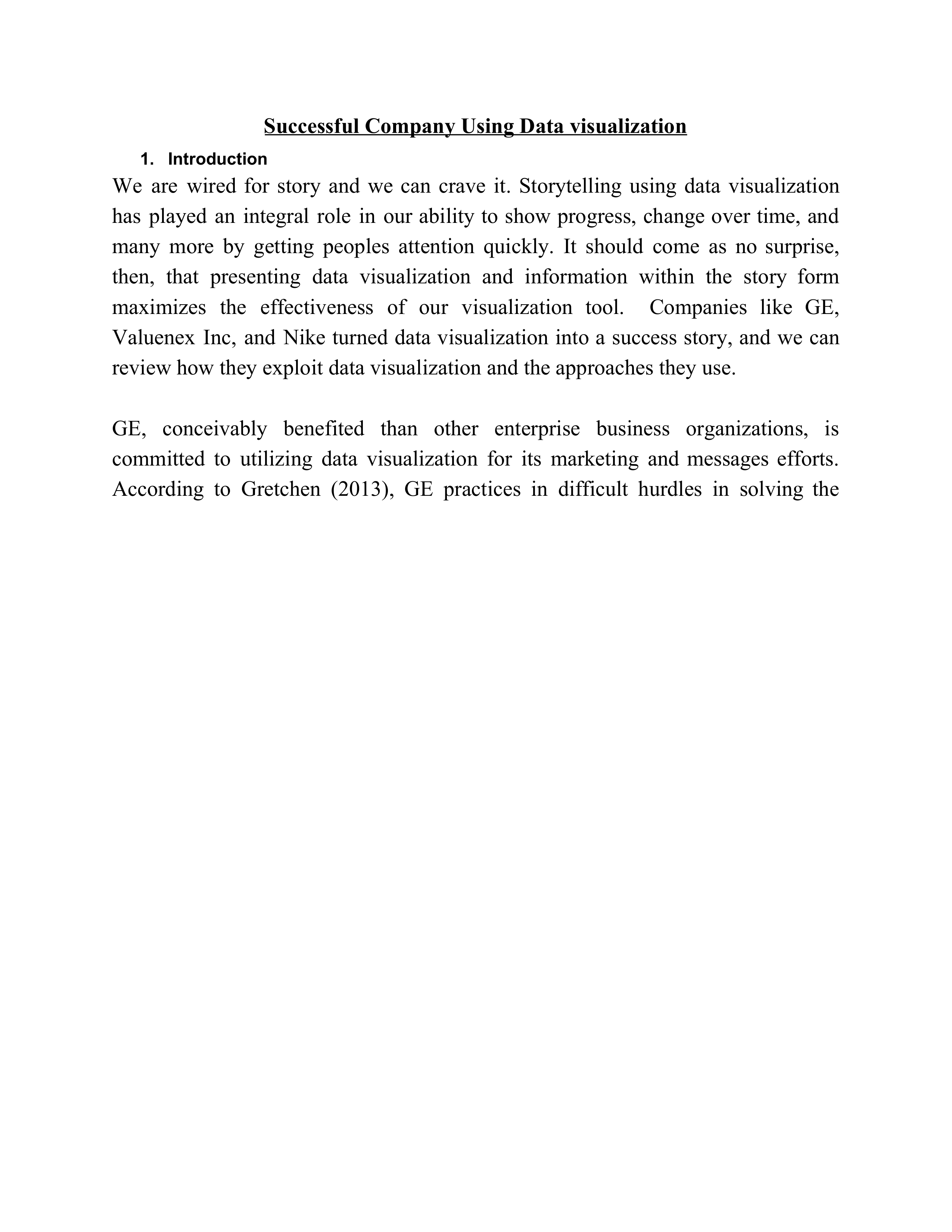 General Electric Data Visualization — page 1