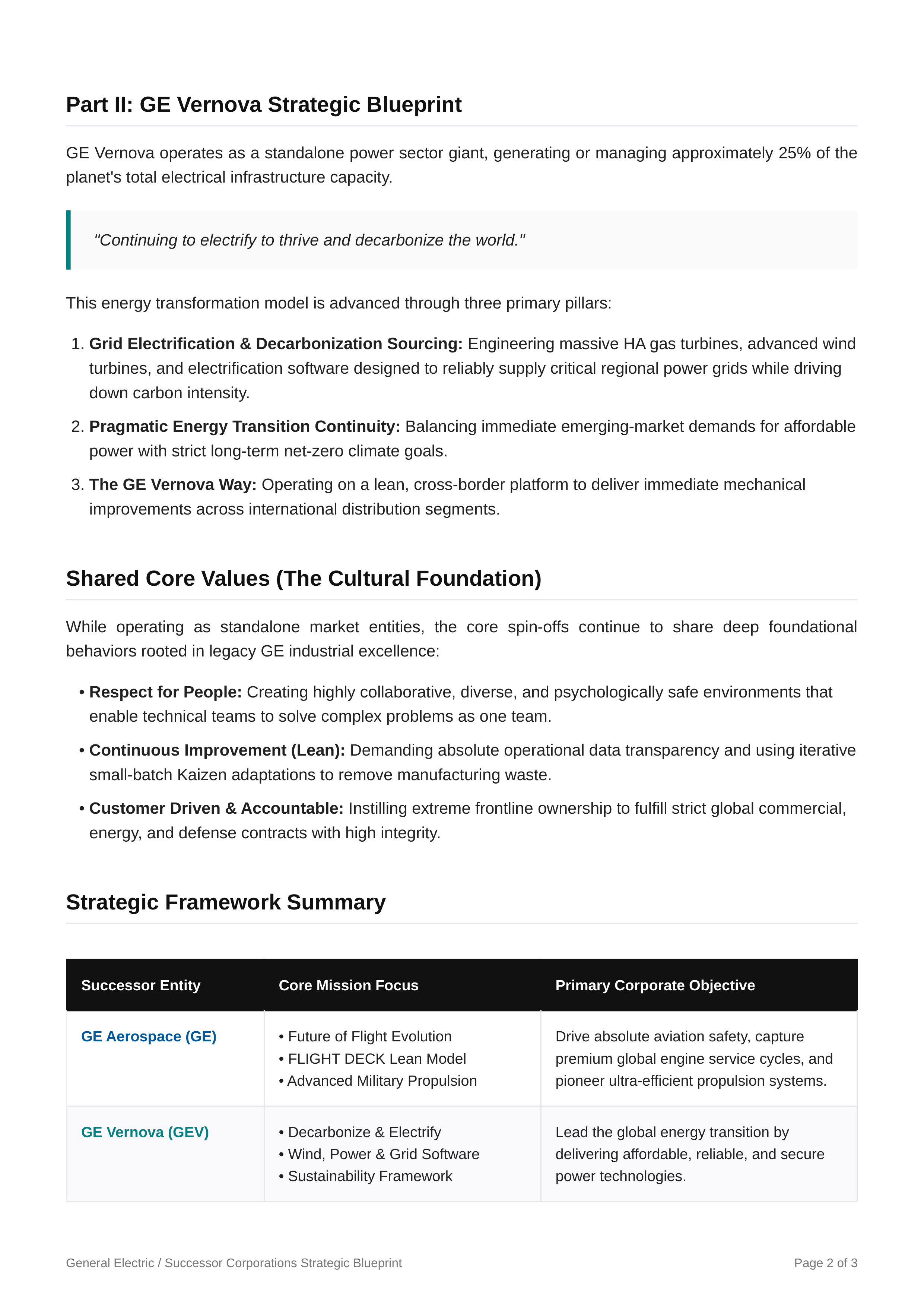 General Electric Mission Statement — page 2