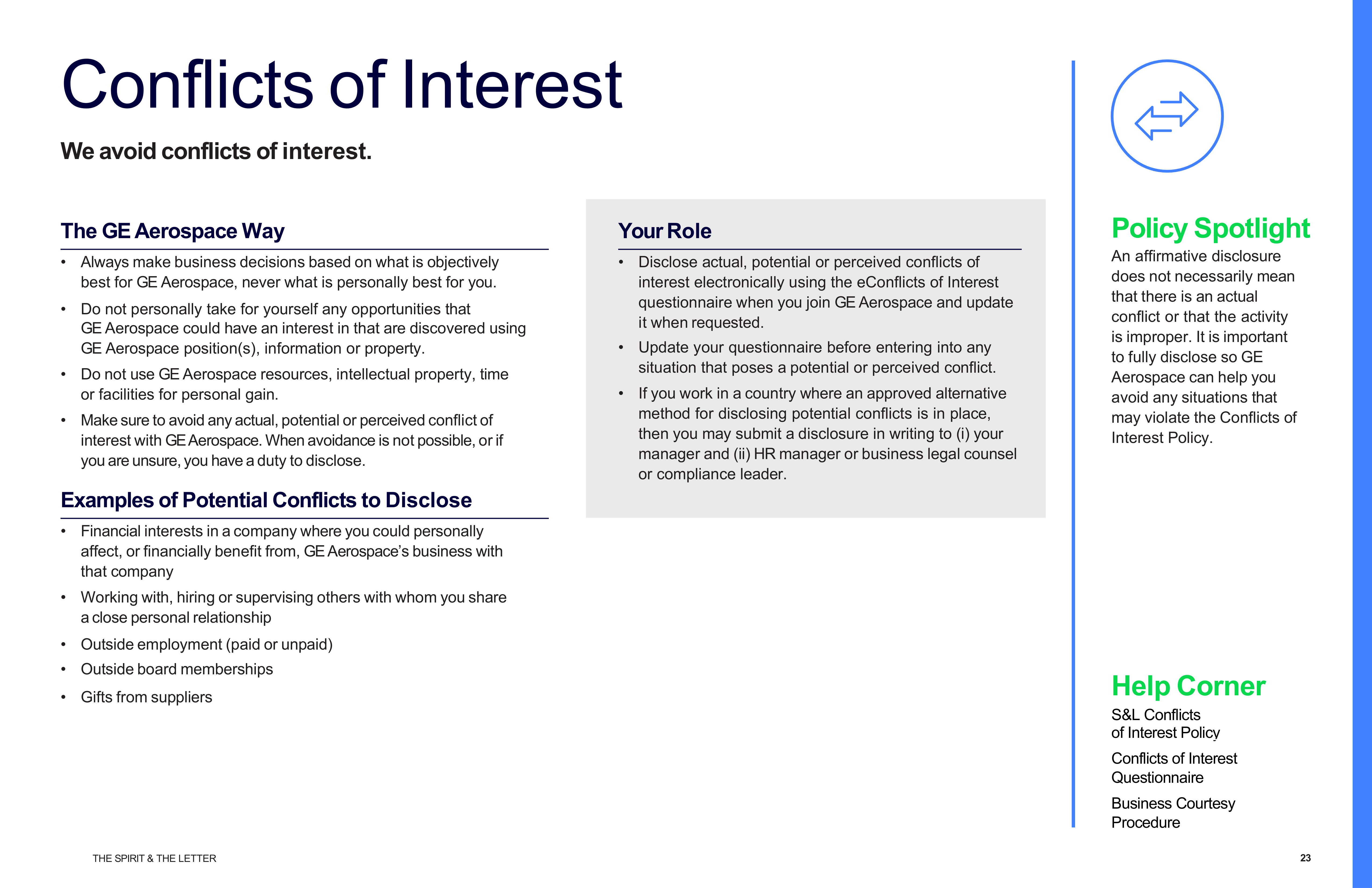 General Electric The Spirit & The Letter Handbook — page 23