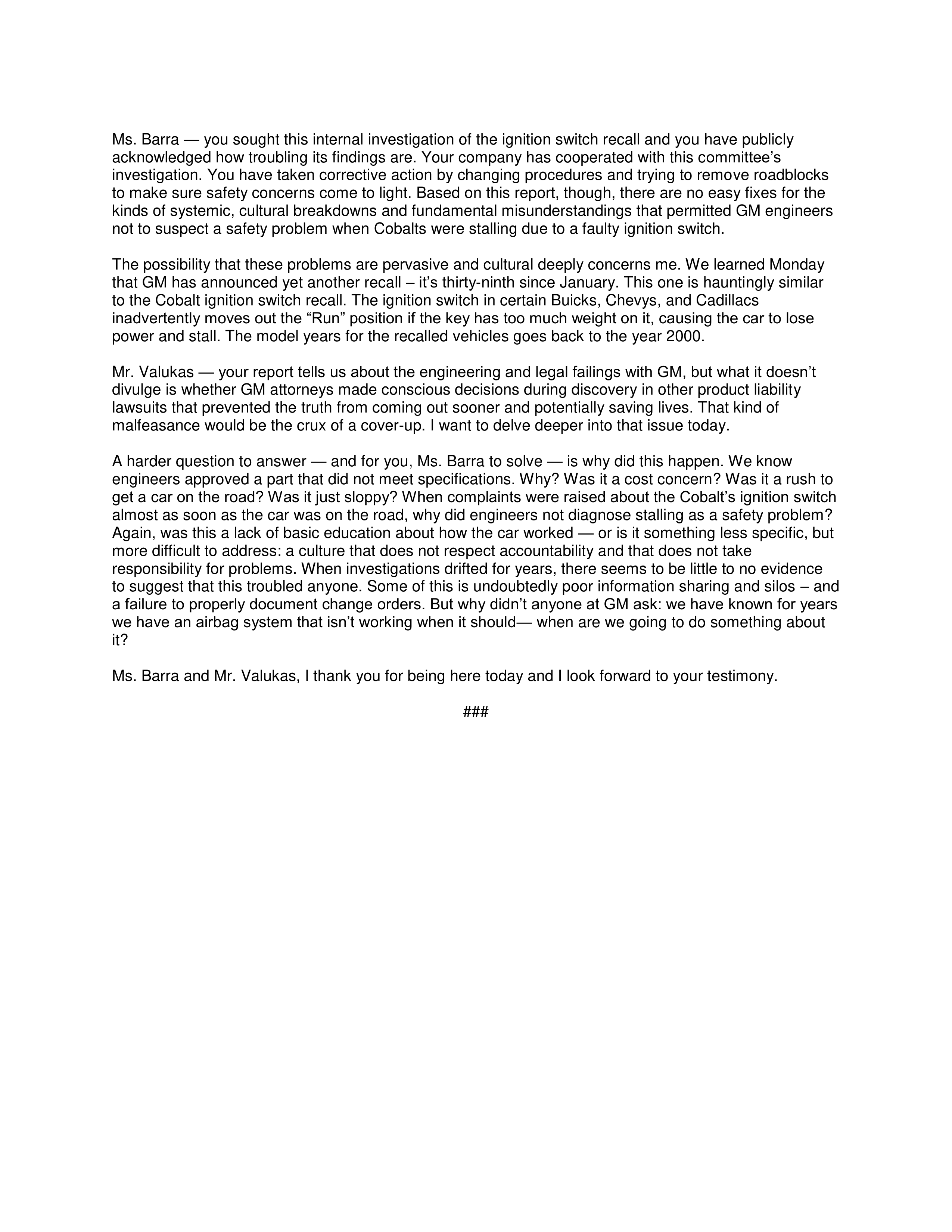 General Motors Congressional Opening Statement — page 2