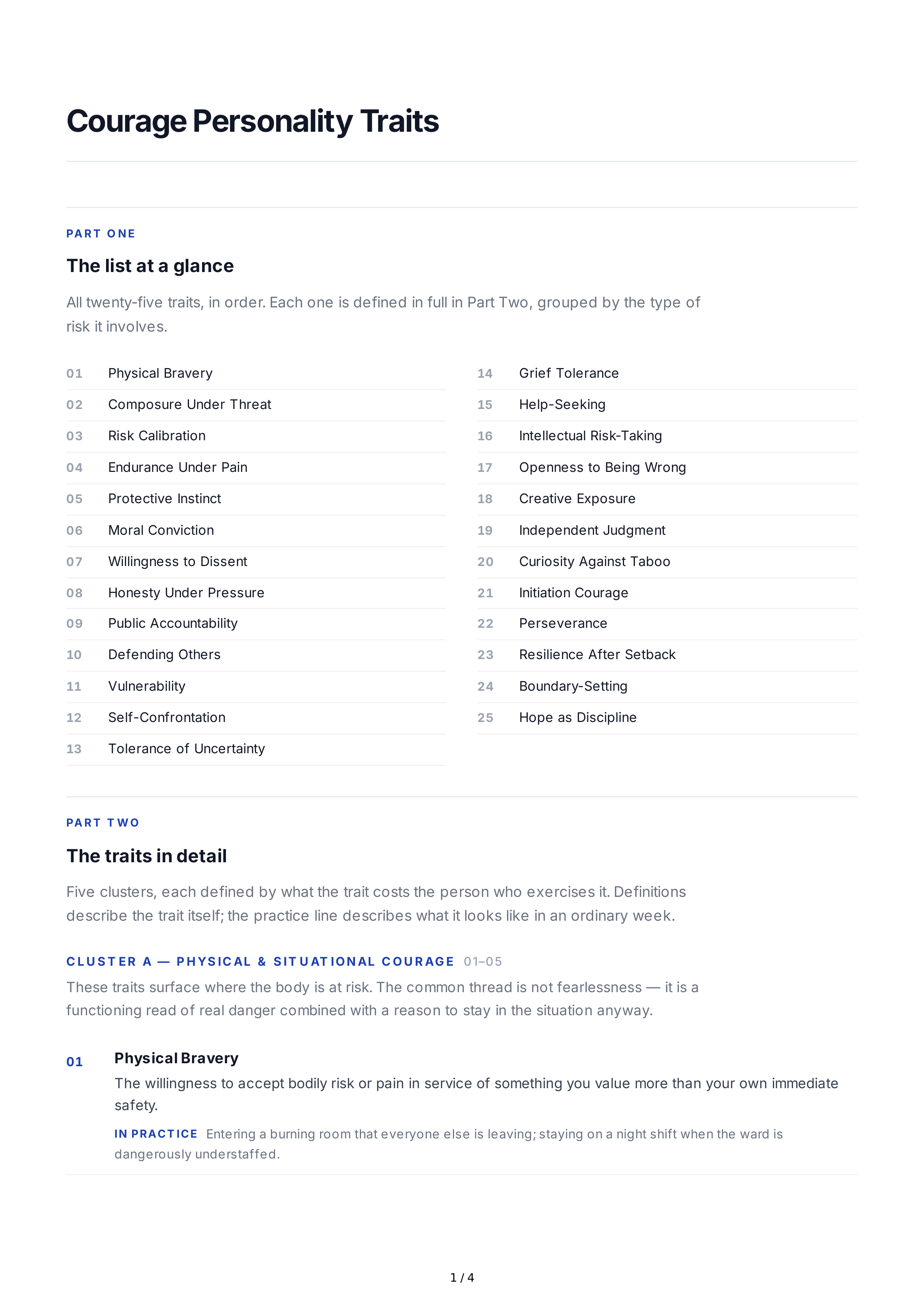 Generosity Personality Traits — page 1