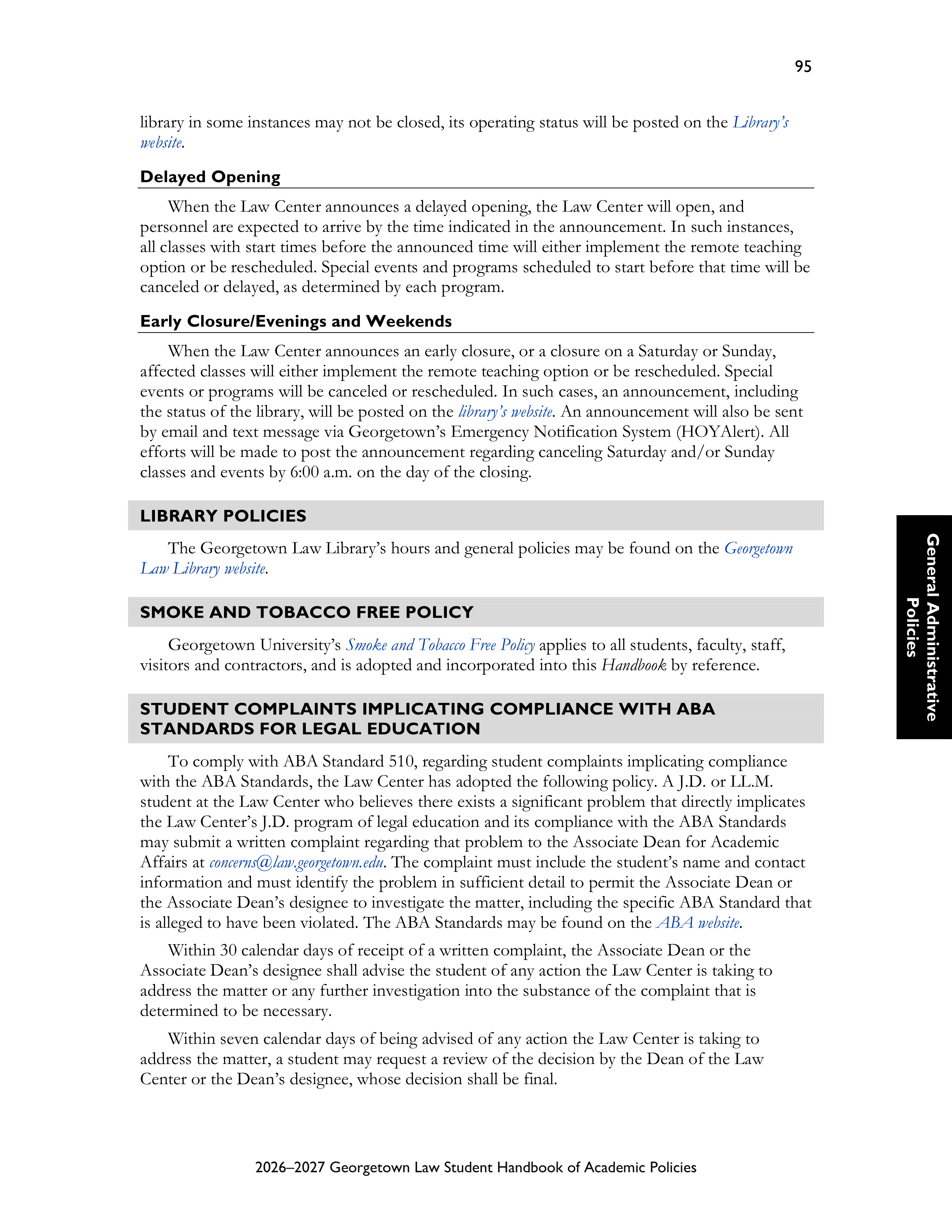 Georgetown University Law Student Handbook of Academic Policies Handbook — page 101