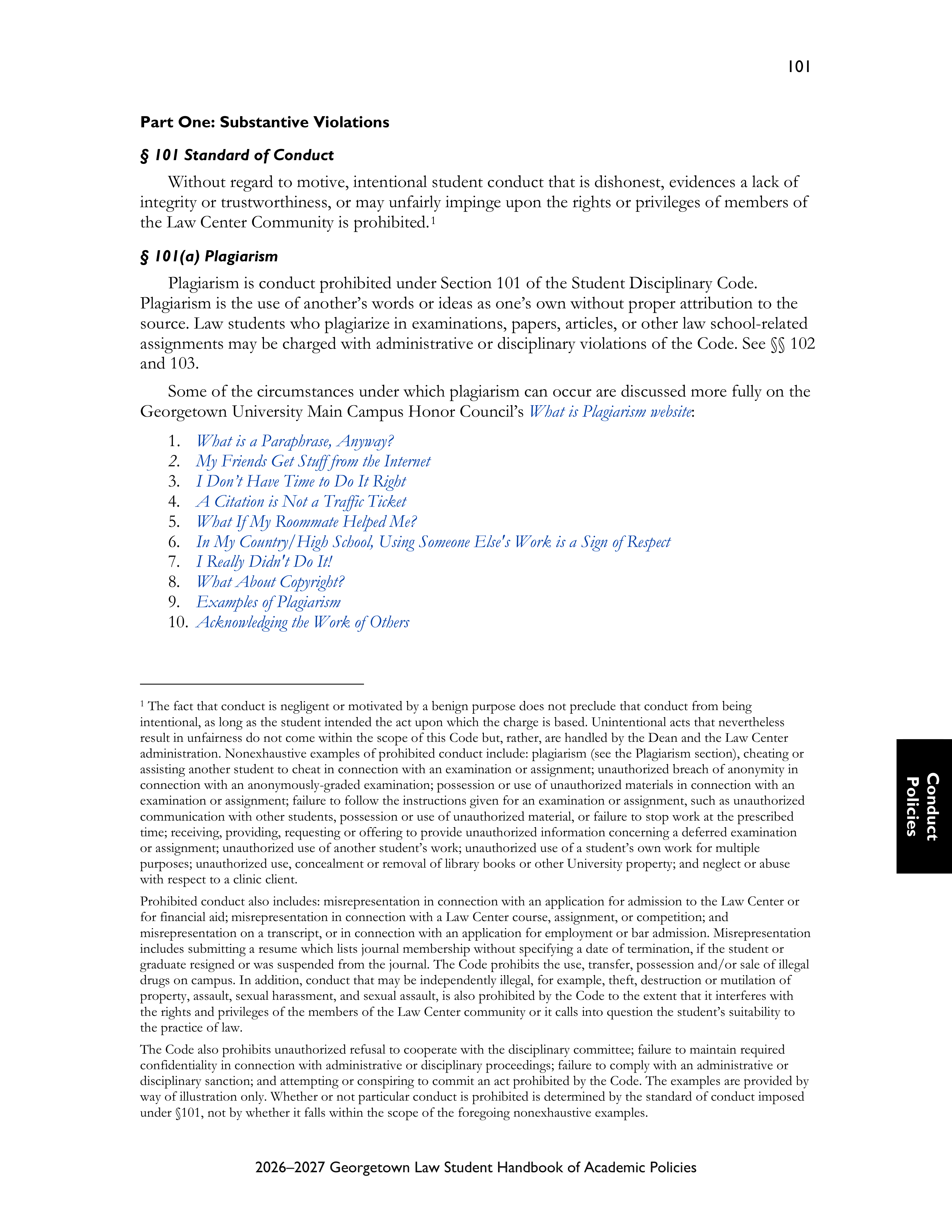 Georgetown University Law Student Handbook of Academic Policies Handbook — page 107