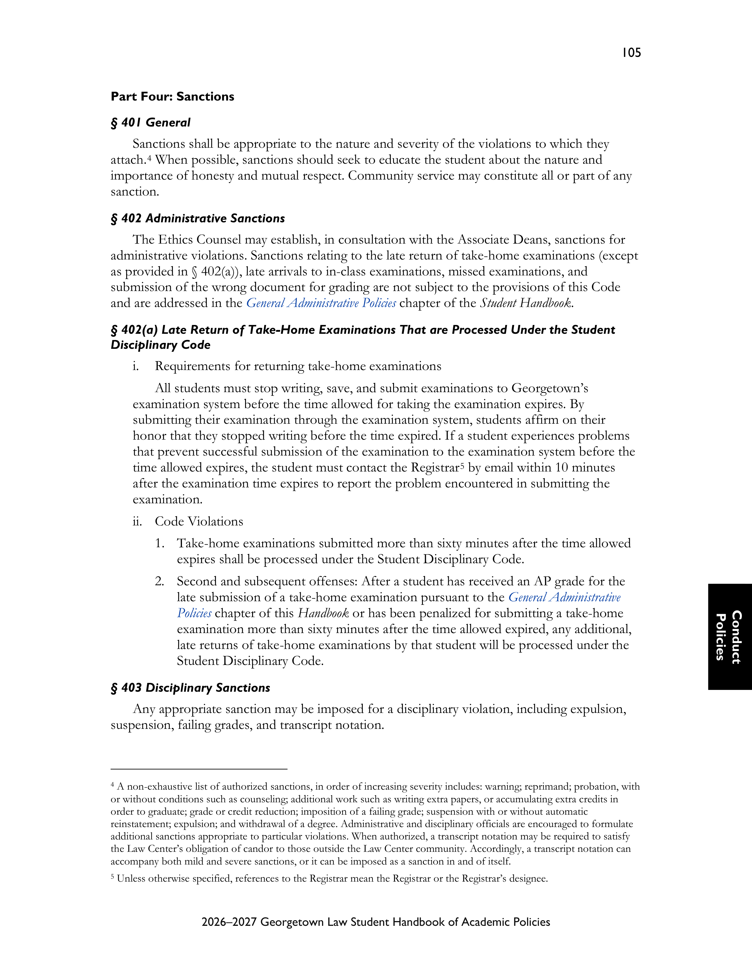 Georgetown University Law Student Handbook of Academic Policies Handbook — page 111