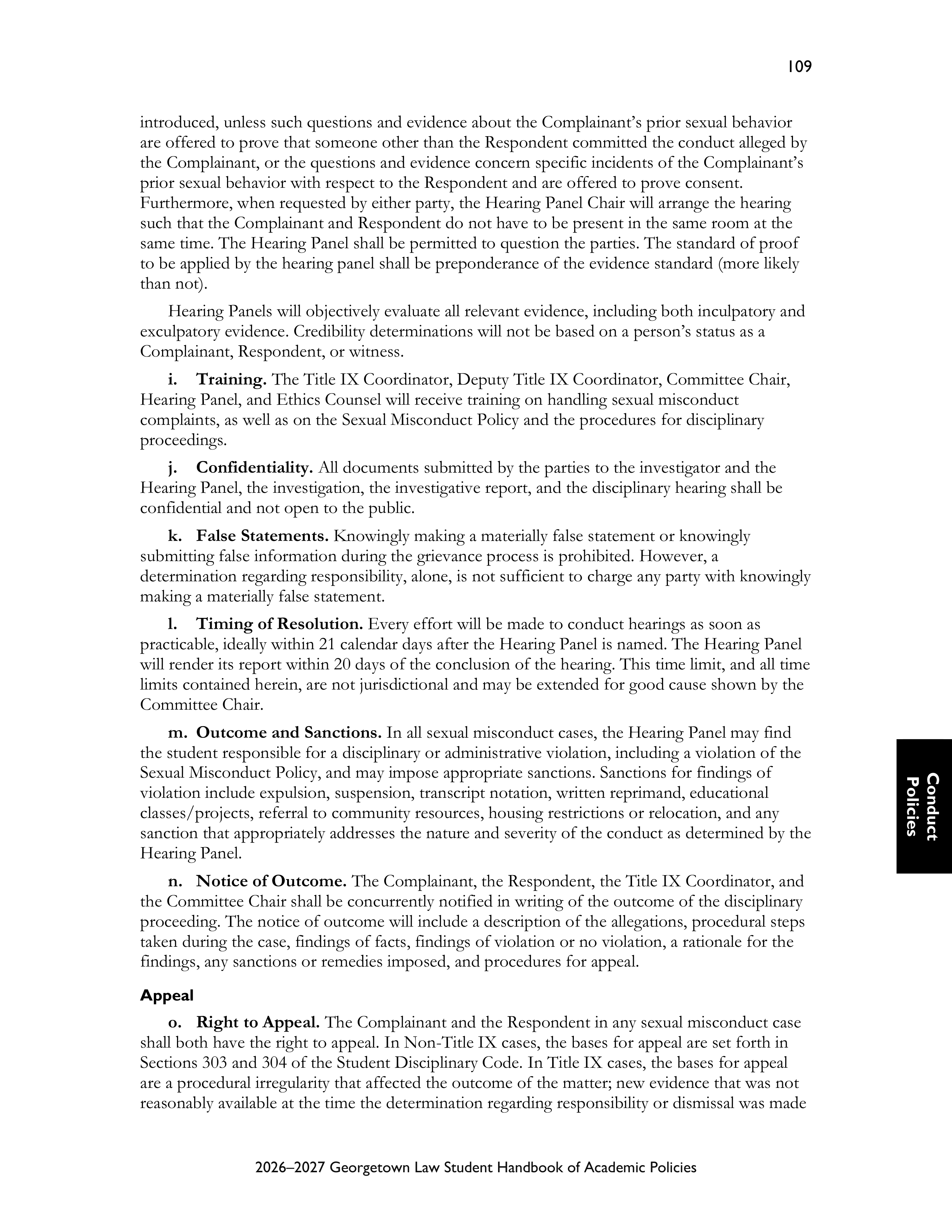 Georgetown University Law Student Handbook of Academic Policies Handbook — page 115