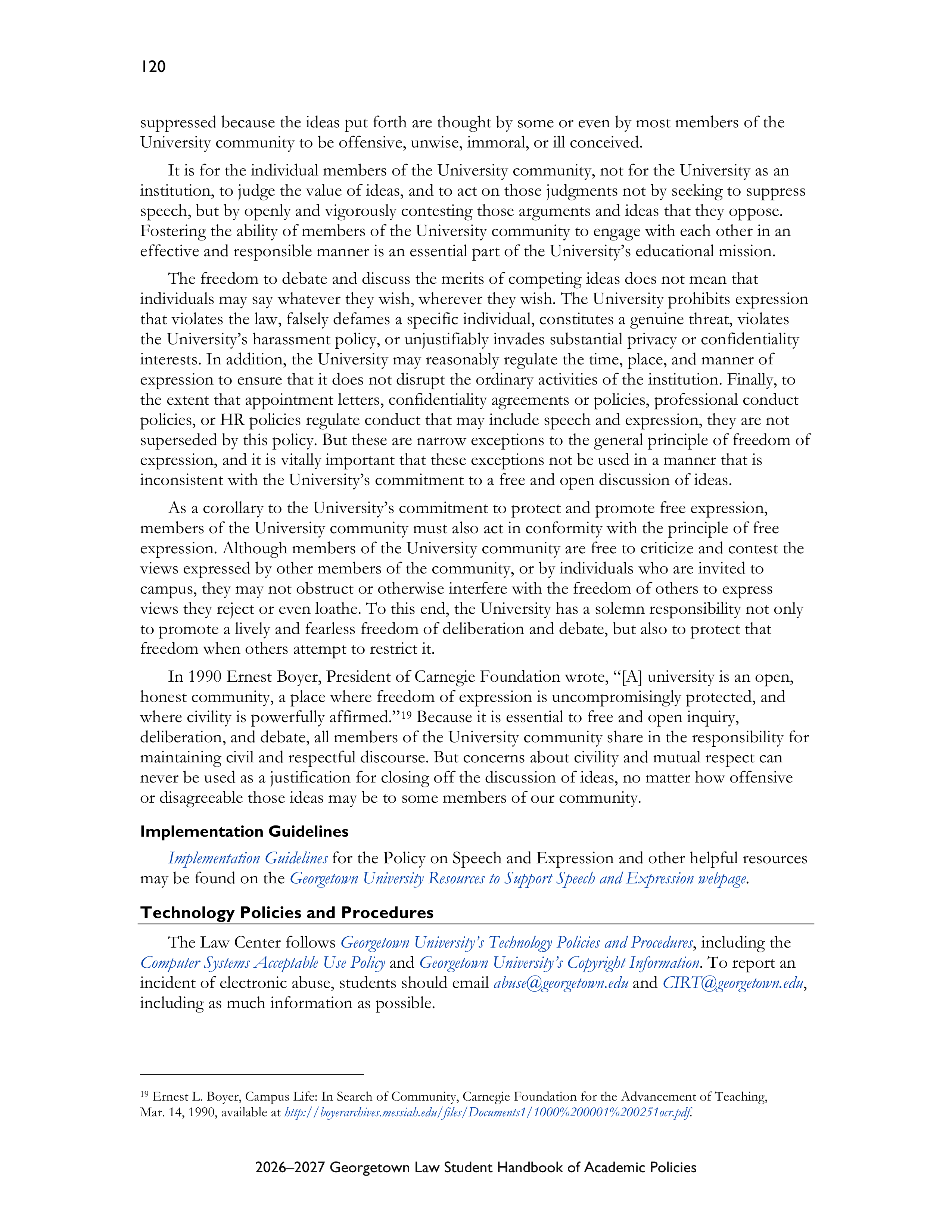 Georgetown University Law Student Handbook of Academic Policies Handbook — page 126
