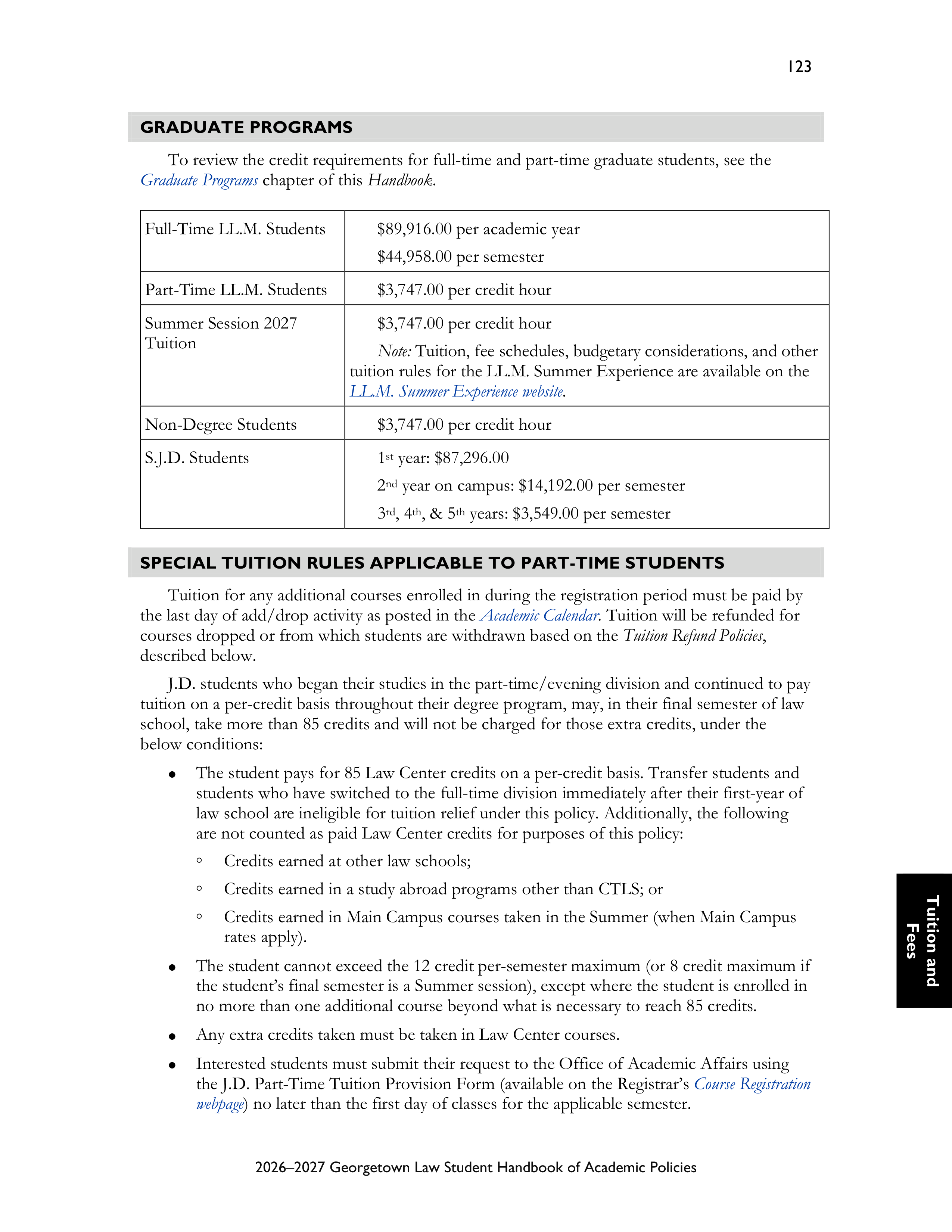 Georgetown University Law Student Handbook of Academic Policies Handbook — page 129