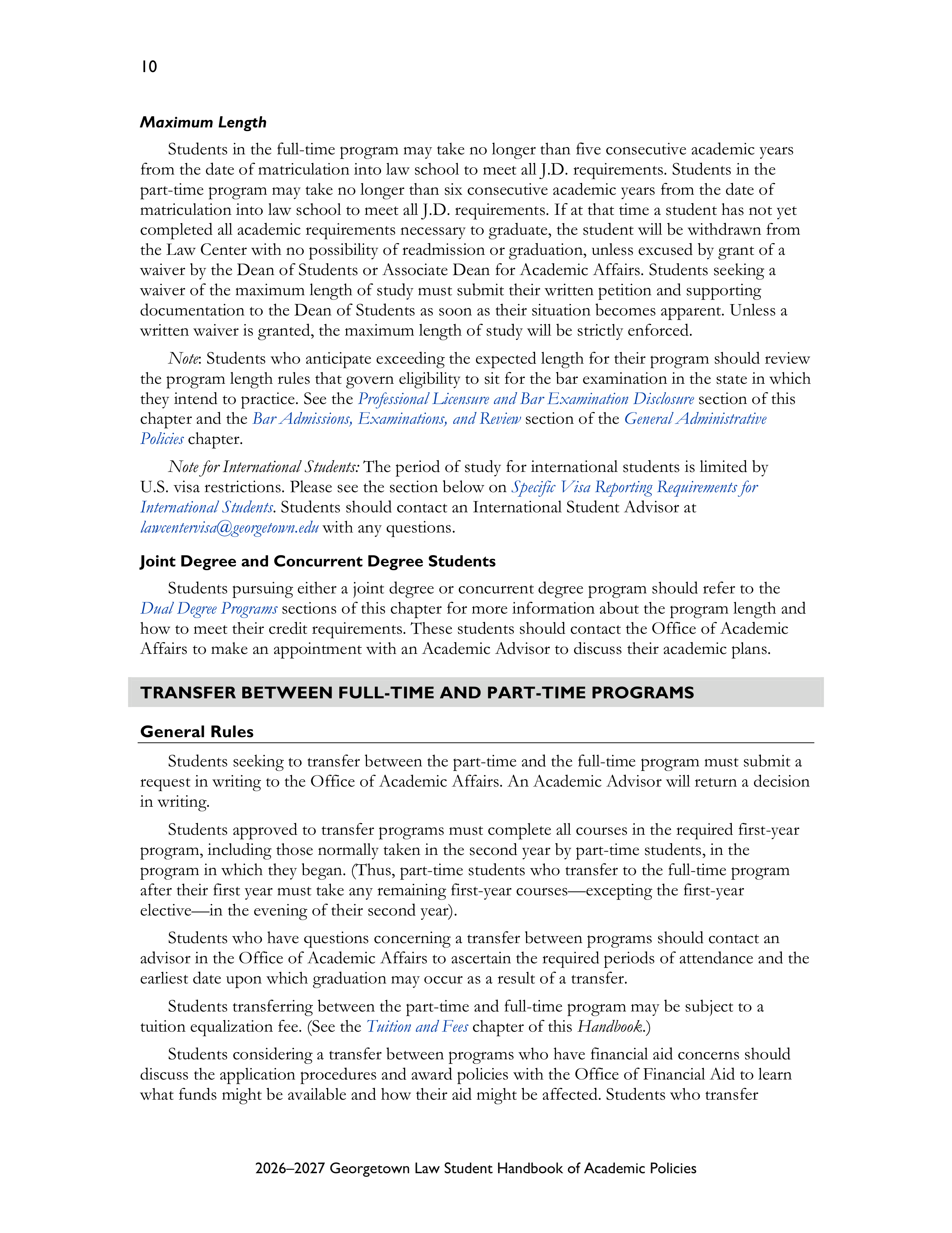 Georgetown University Law Student Handbook of Academic Policies Handbook — page 16