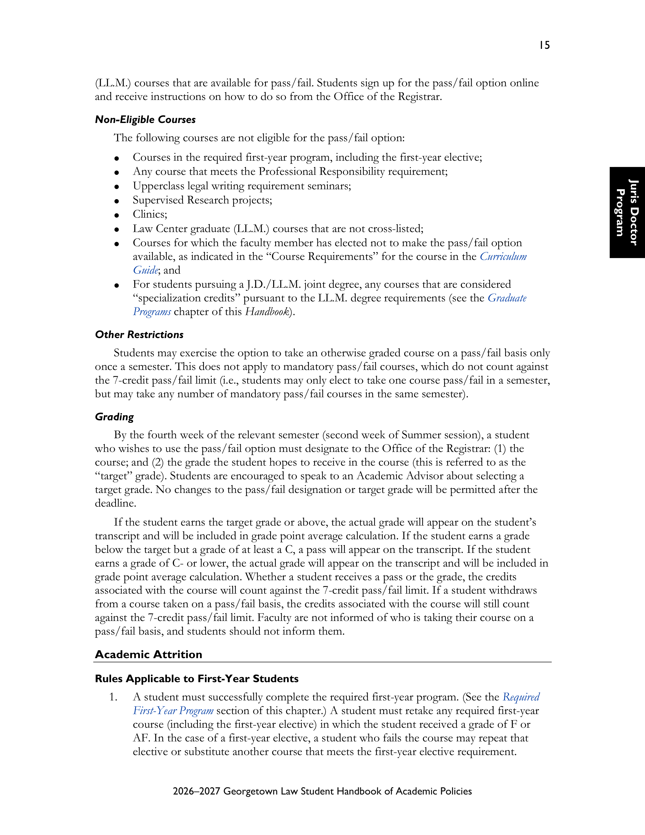 Georgetown University Law Student Handbook of Academic Policies Handbook — page 21