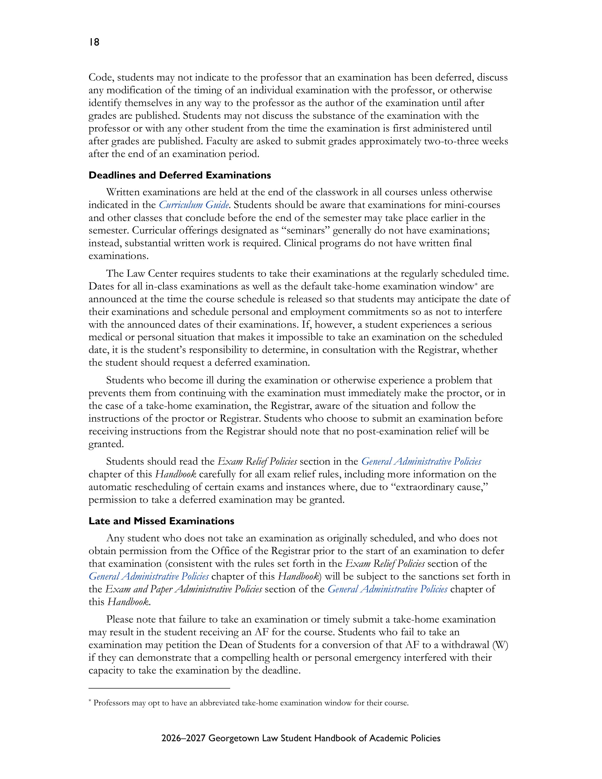 Georgetown University Law Student Handbook of Academic Policies Handbook — page 24