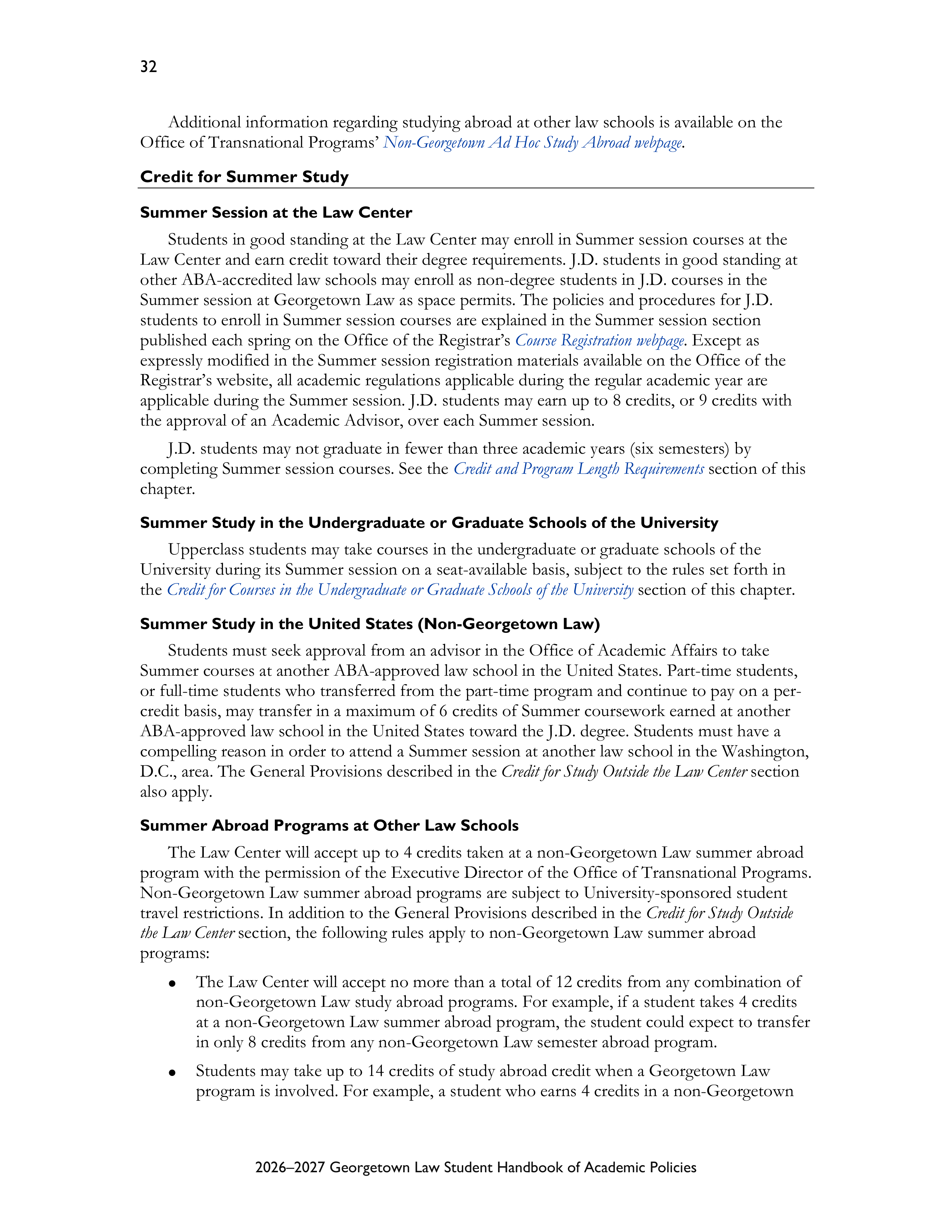 Georgetown University Law Student Handbook of Academic Policies Handbook — page 38