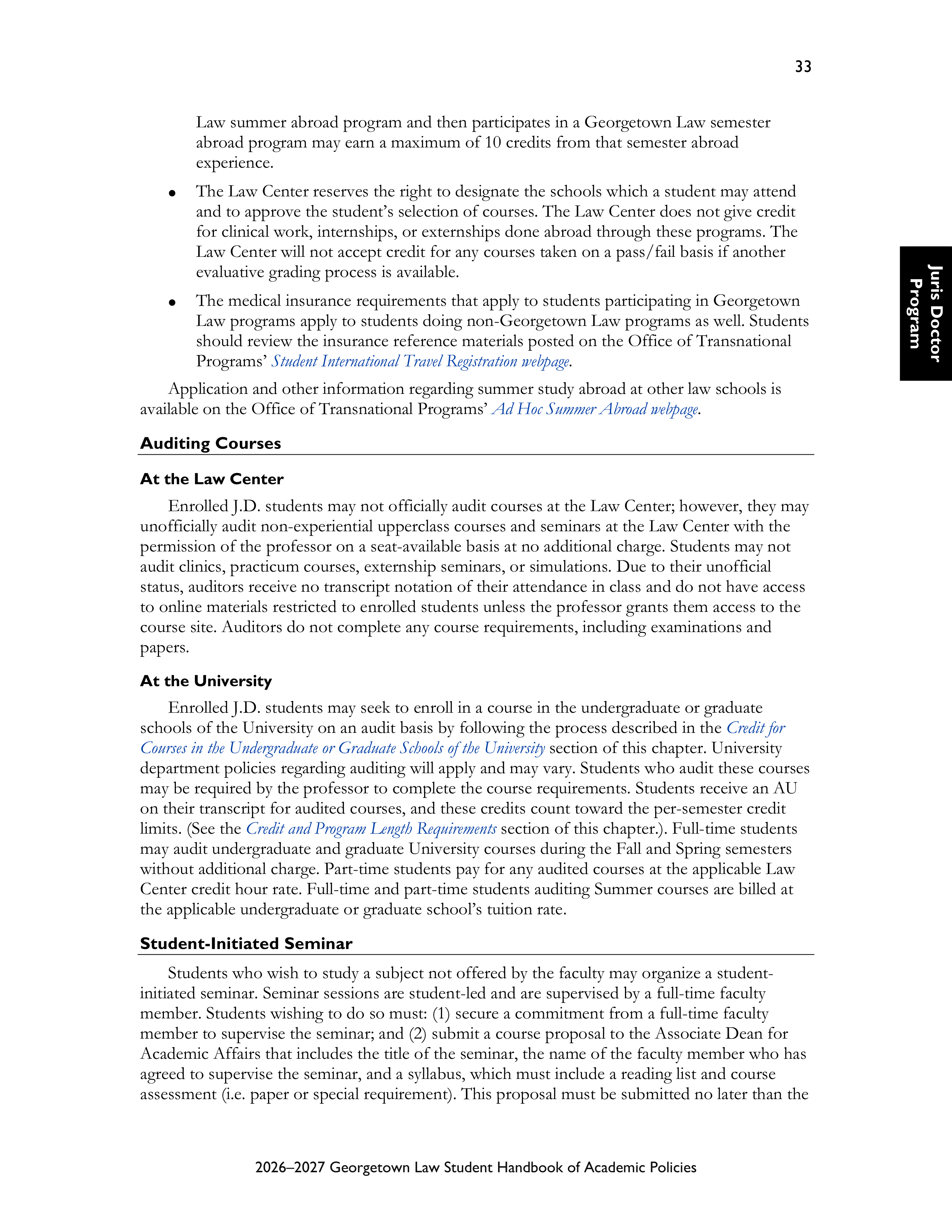 Georgetown University Law Student Handbook of Academic Policies Handbook — page 39