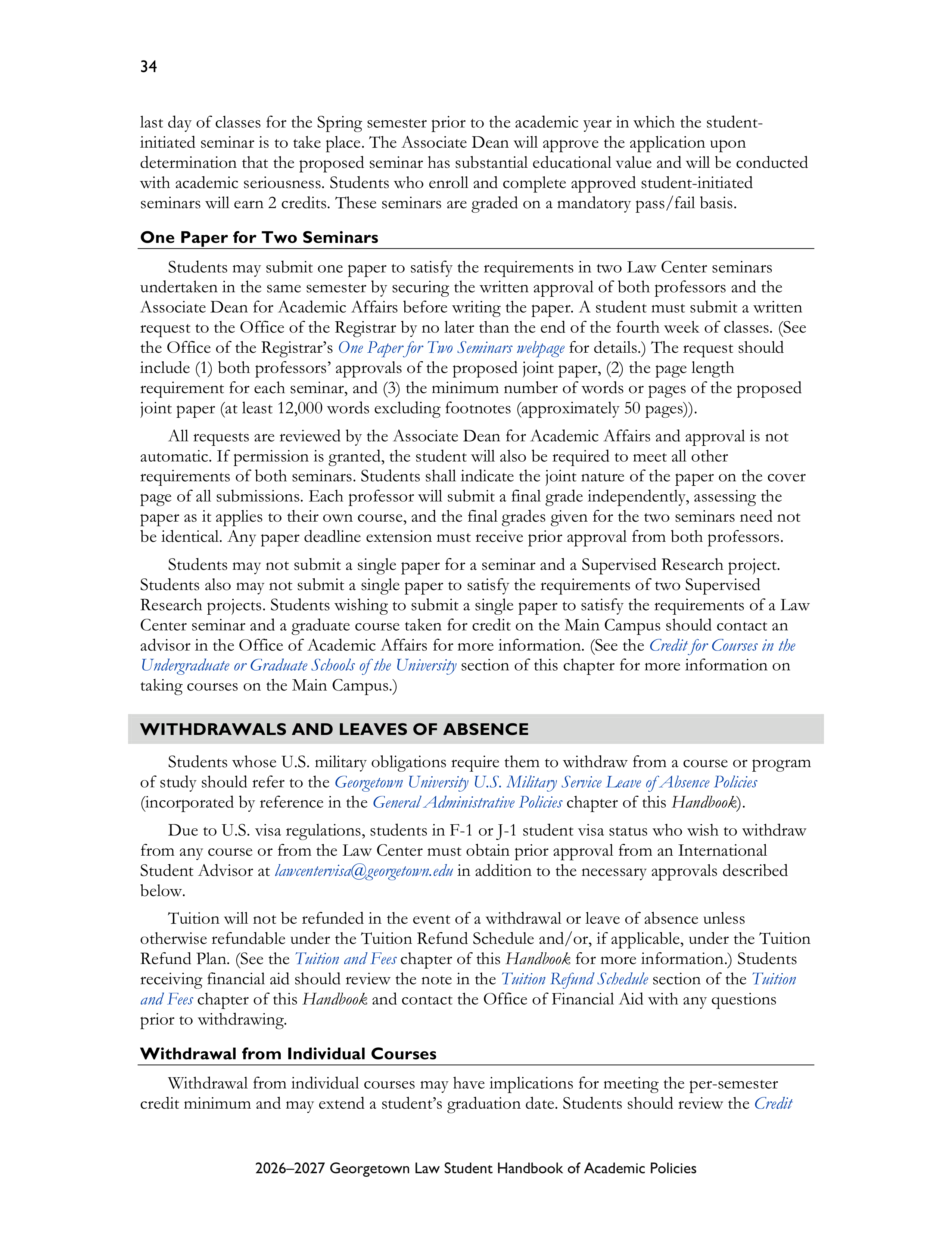 Georgetown University Law Student Handbook of Academic Policies Handbook — page 40