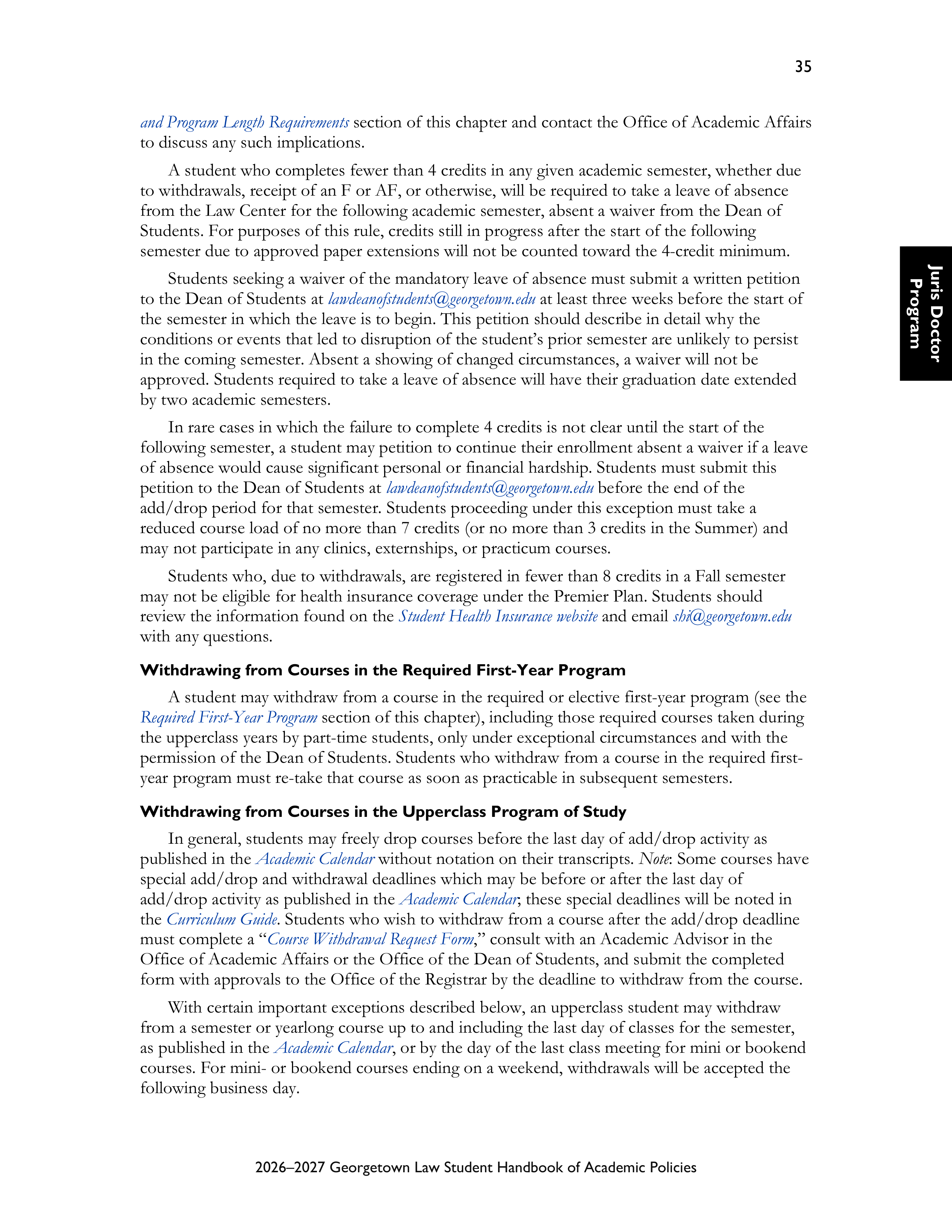 Georgetown University Law Student Handbook of Academic Policies Handbook — page 41